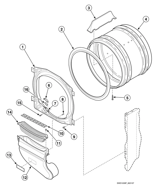Front Bulkhead, Air Duct, Felt Seal And Cylinder