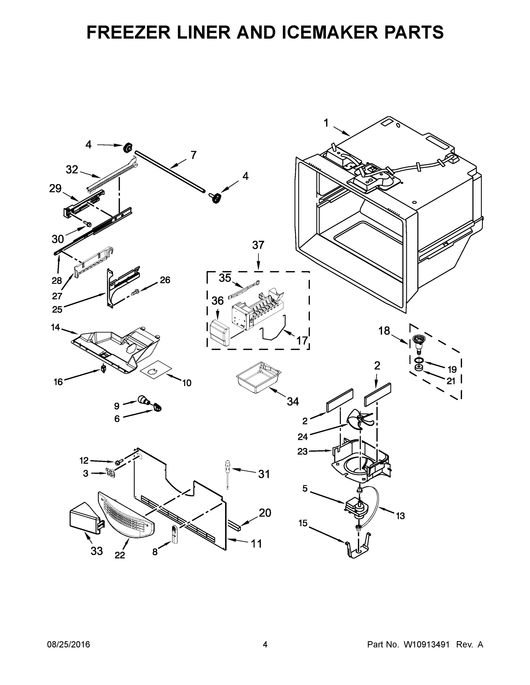03 - FREEZER LINER AND ICEMAKER PARTS