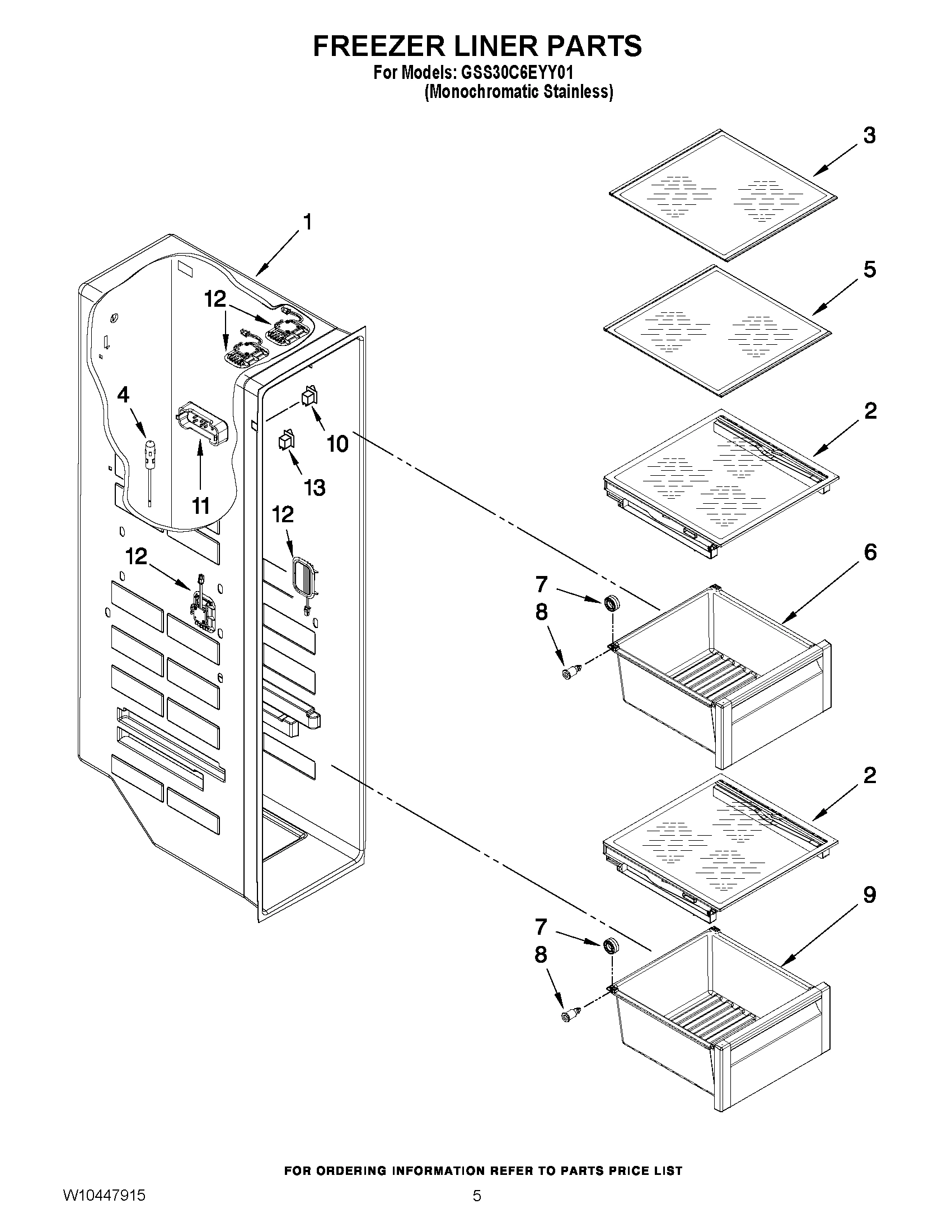 04 - FREEZER LINER PARTS