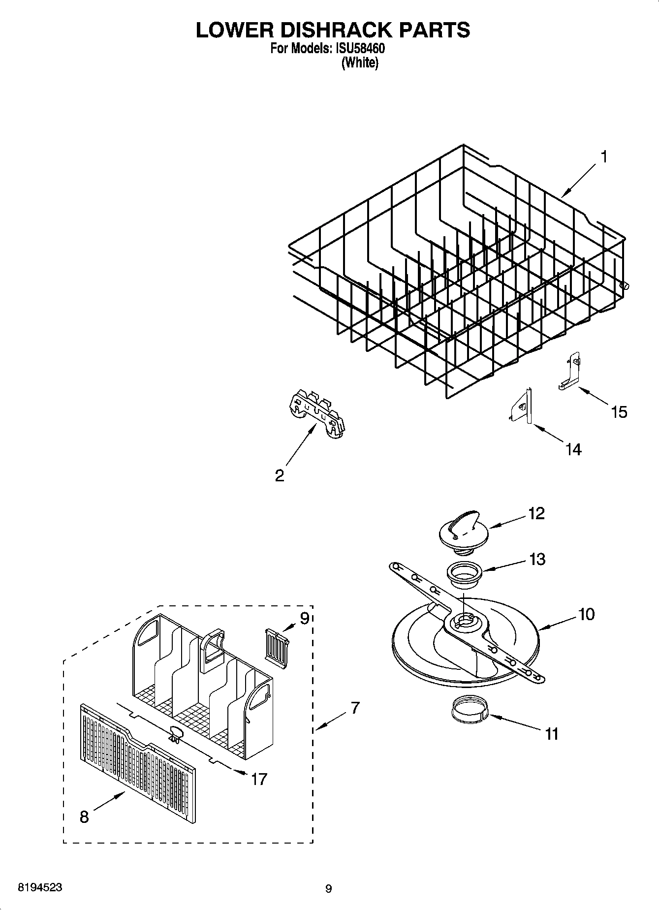 06 - LOWER DISHRACK PARTS, OPTIONAL PARTS (NOT INCLUDED)