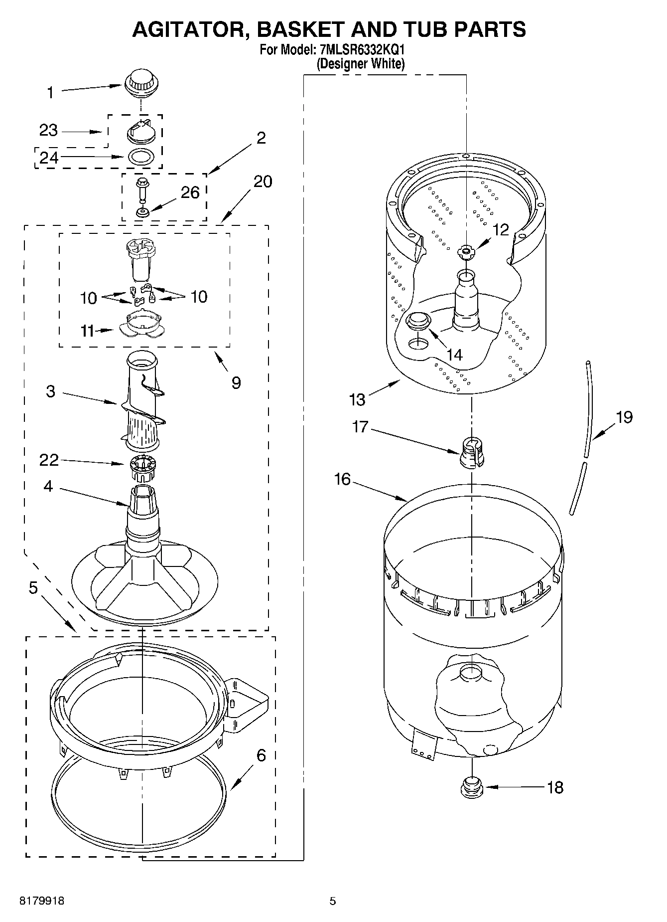 03 - AGITATOR, BASKET AND TUB
