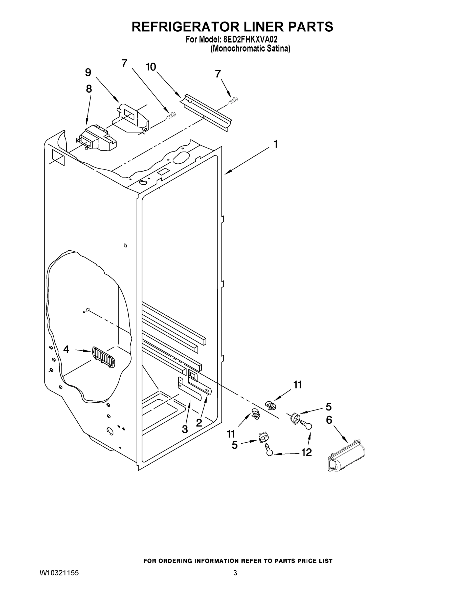 02 - REFRIGERATOR LINER PARTS
