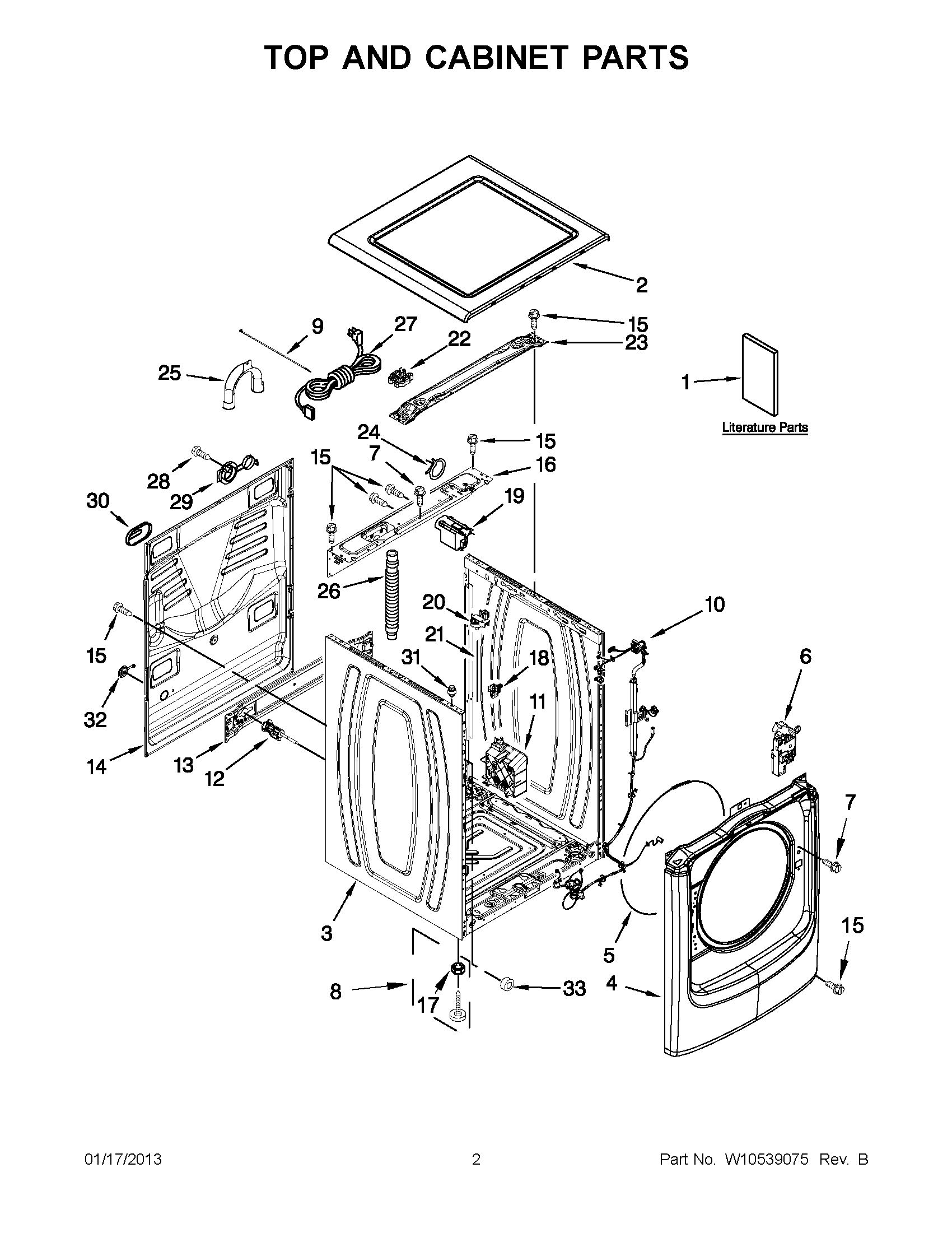 01 - TOP AND CABINET PARTS