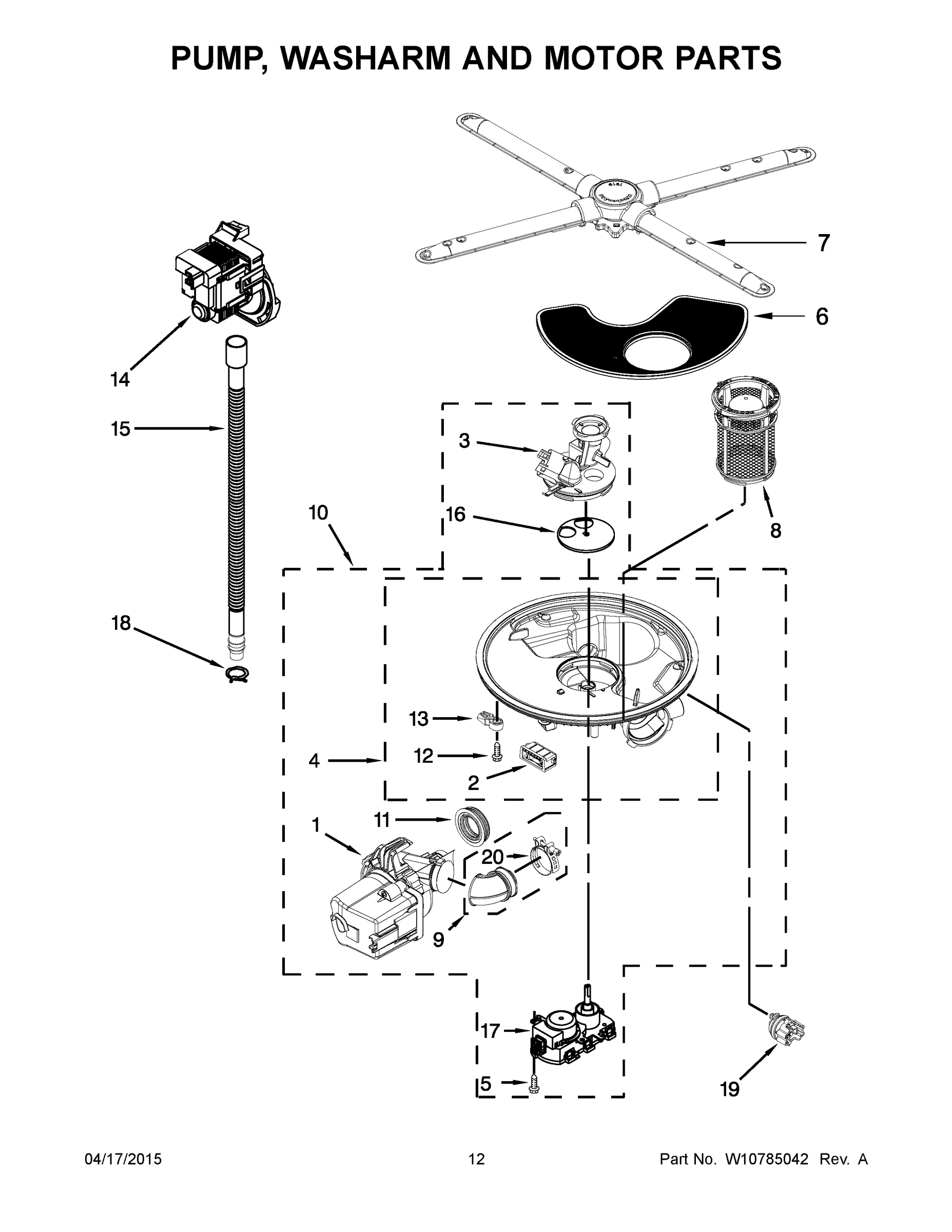 07 - PUMP, WASHARM AND MOTOR PARTS
