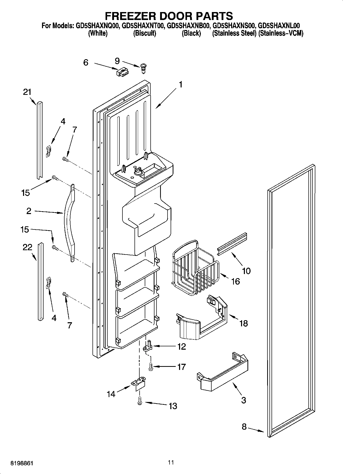 07 - FREEZER DOOR PARTS