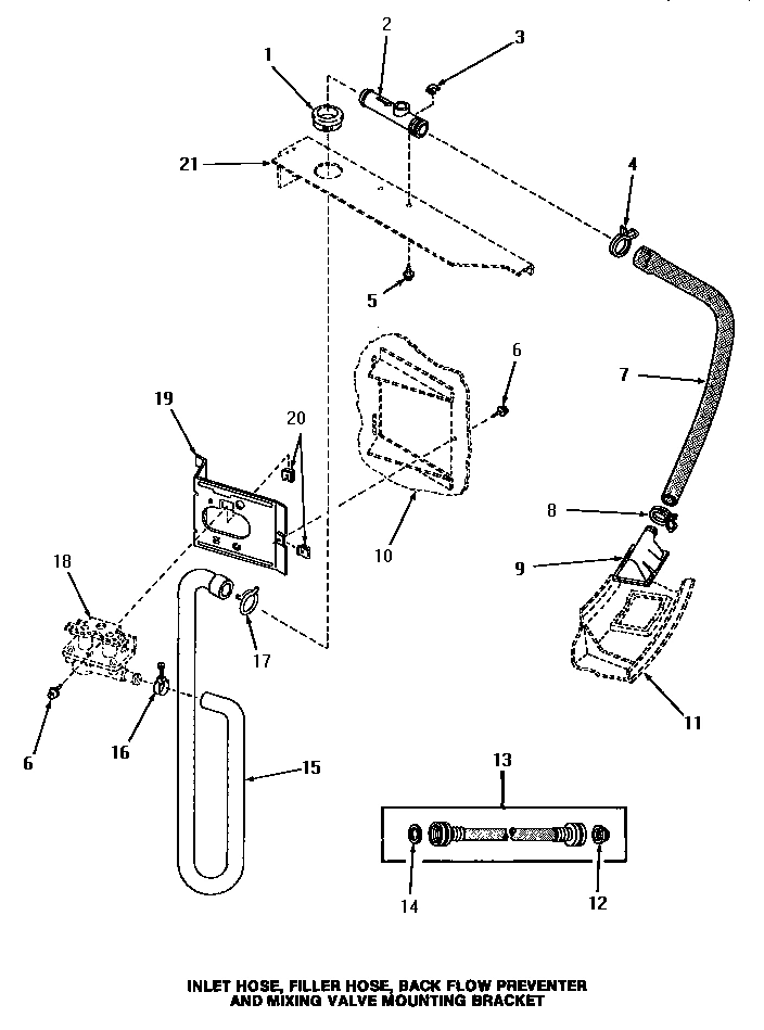 12 - INLET/FILL HOSE/BACK FL PREVENTER & BRKT