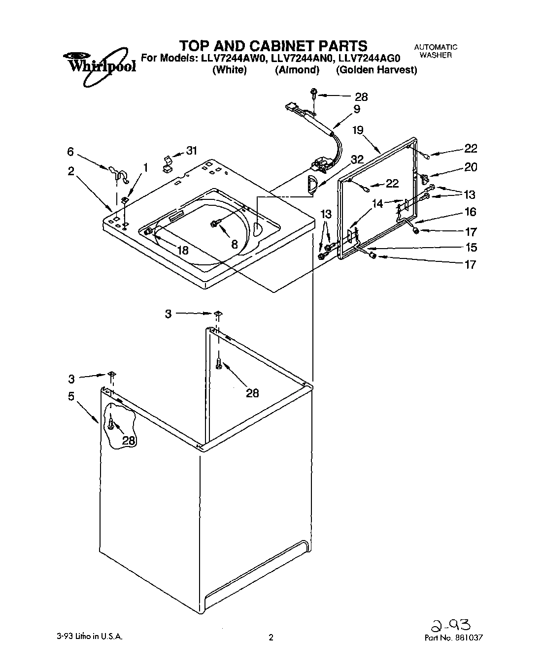 01 - TOP AND CABINET, LIT/OPTIONAL
