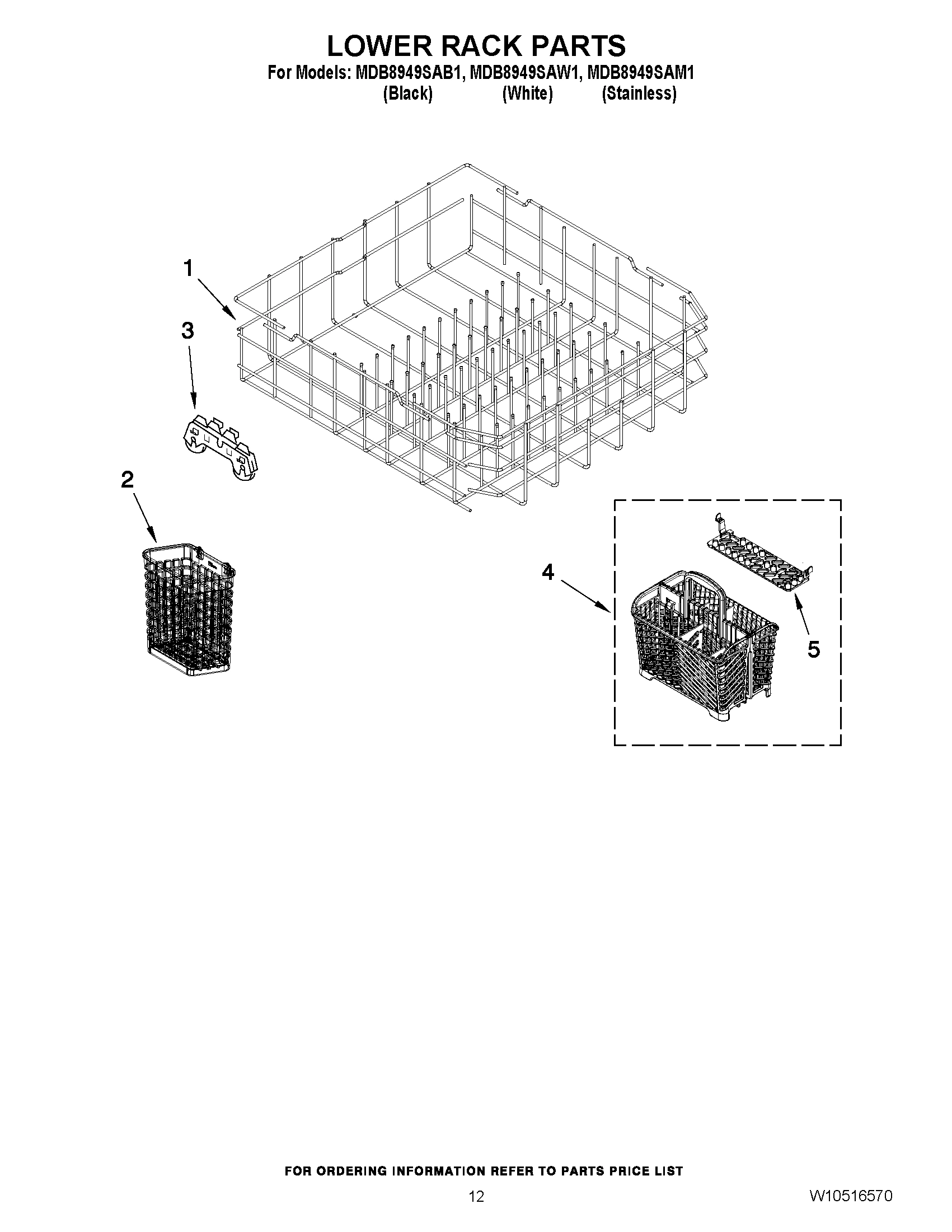 10 - LOWER RACK PARTS