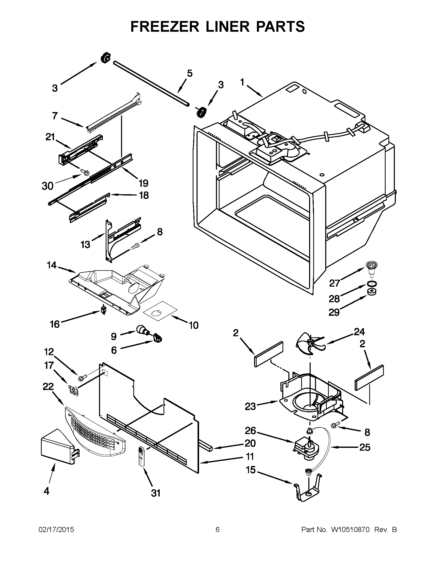 04 - FREEZER LINER PARTS