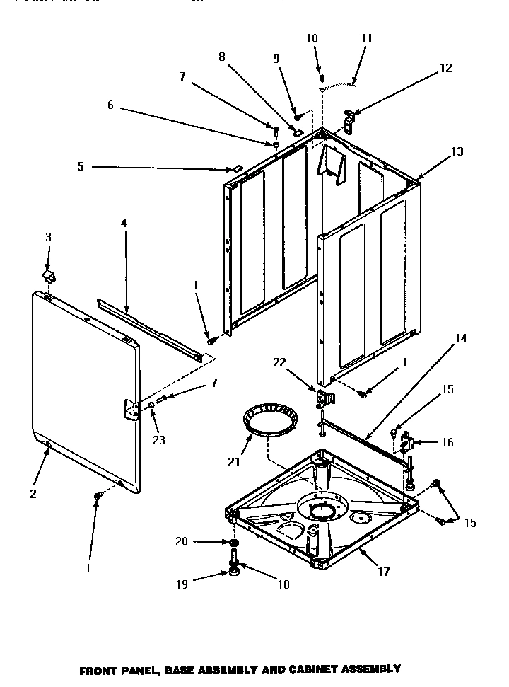 07 - FRONT PANEL, BASE ASSY & CABINET ASSY
