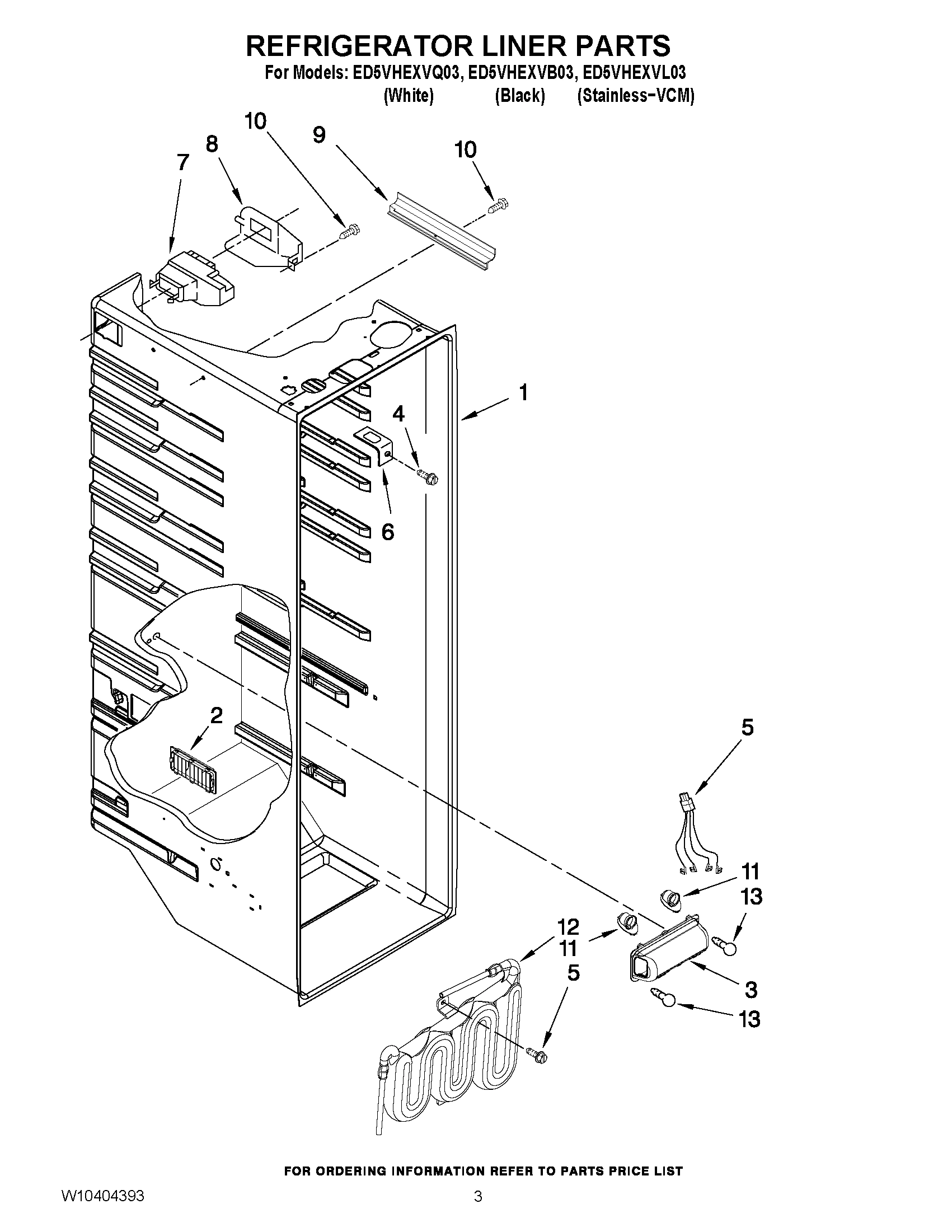 02 - REFRIGERATOR LINER PARTS