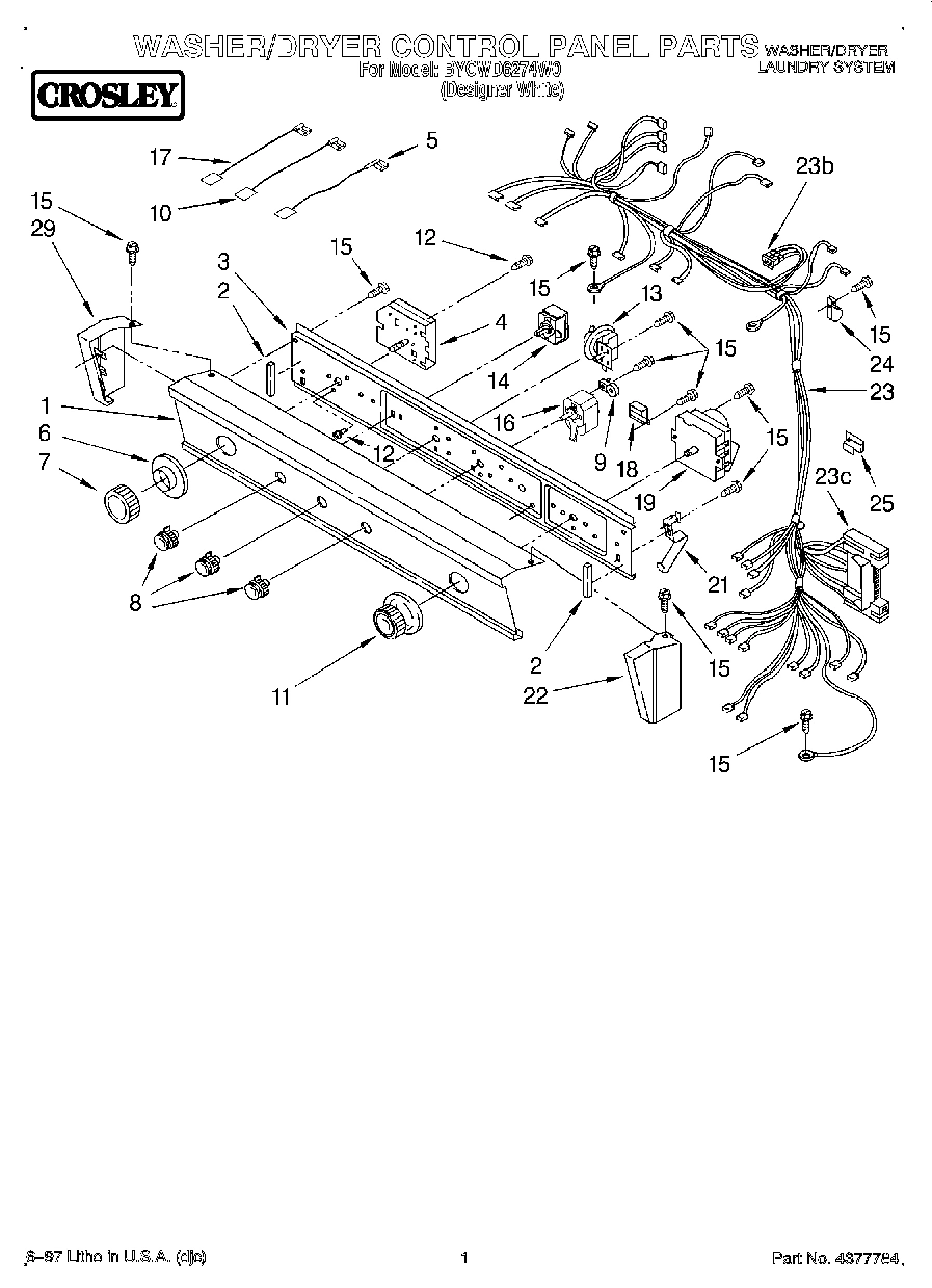 01 - WASHER/DRYER CONTROL PANEL