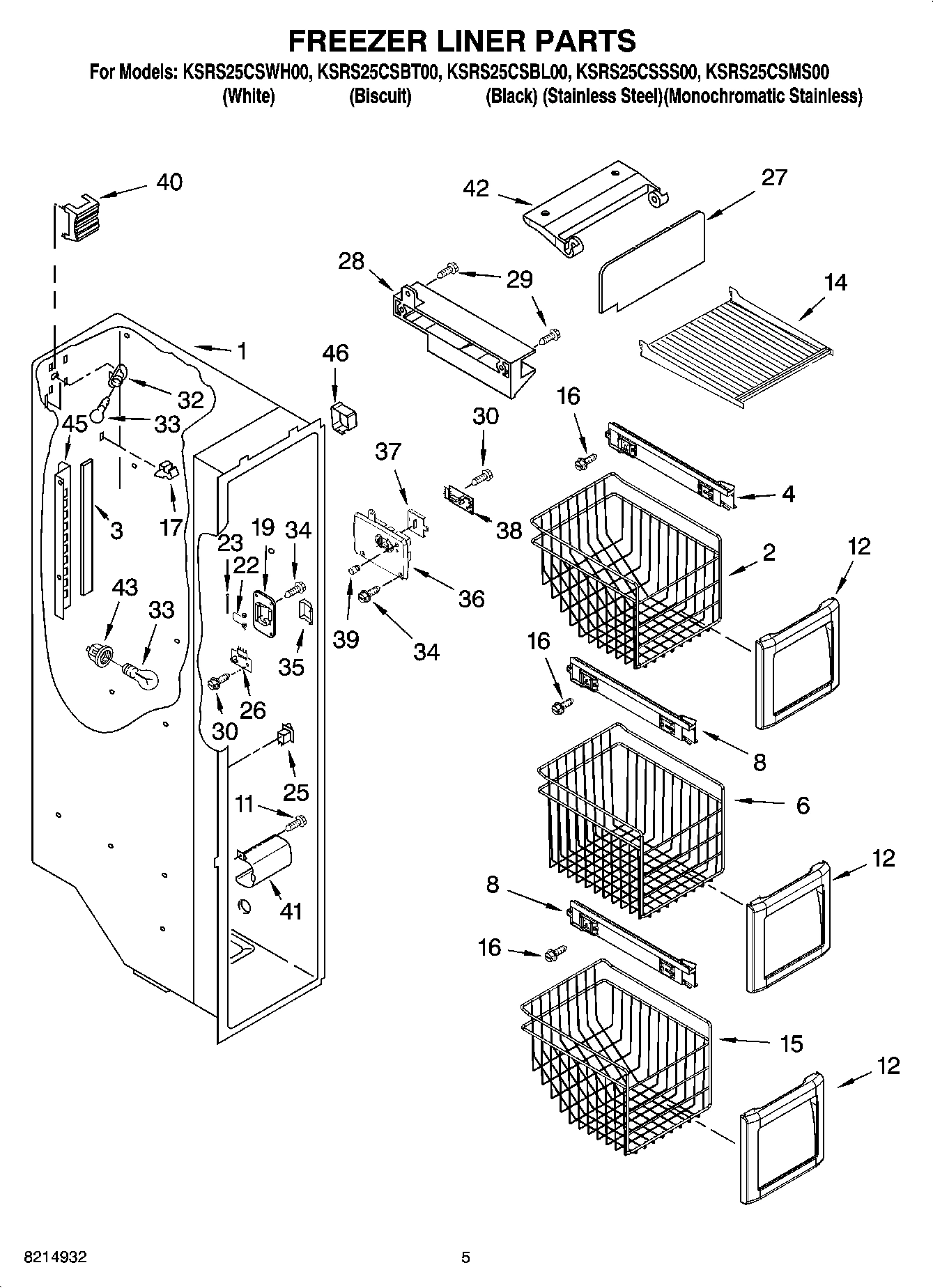 04 - FREEZER LINER PARTS