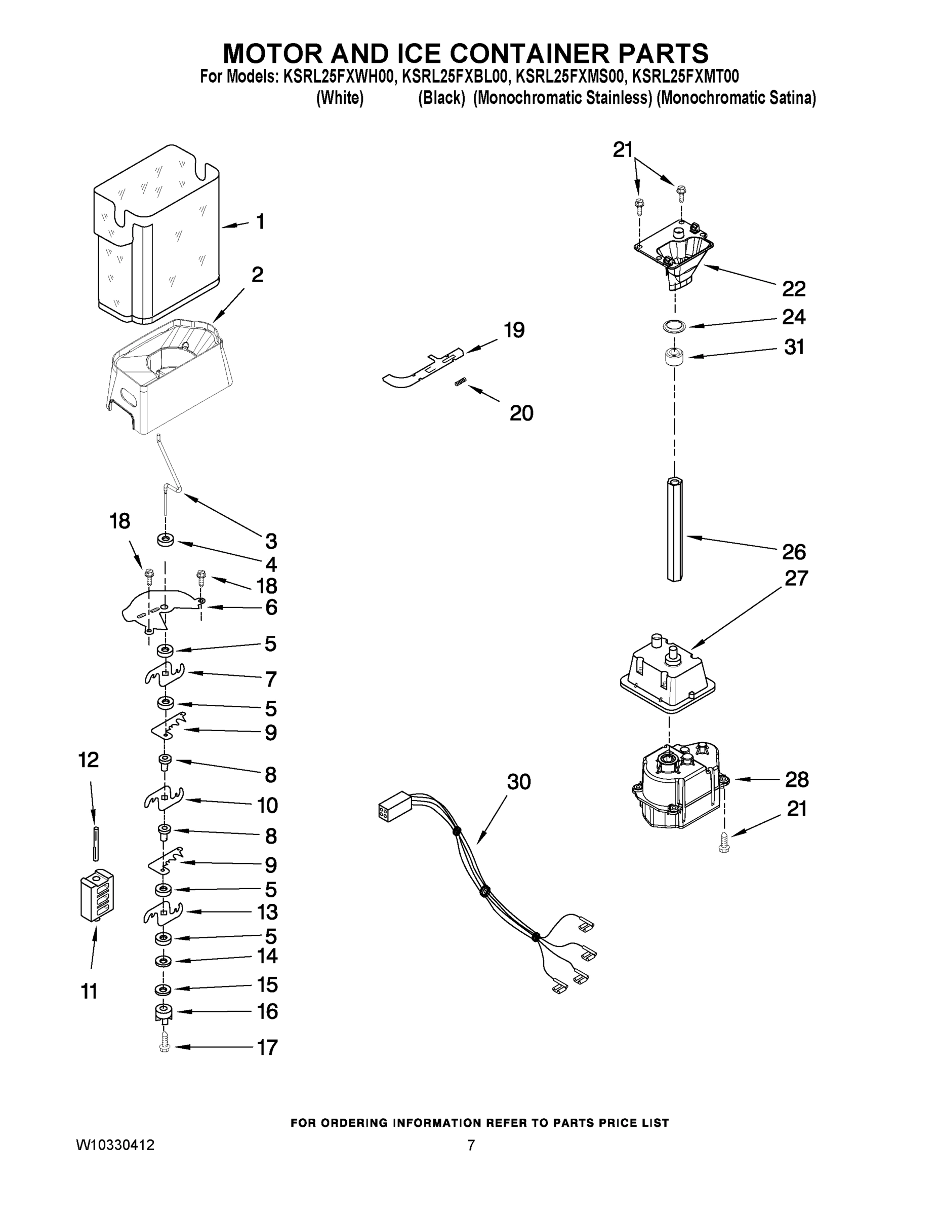 05 - MOTOR AND ICE CONTAINER PARTS
