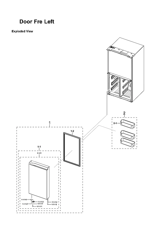 LEFT FREEZER DOOR PARTS