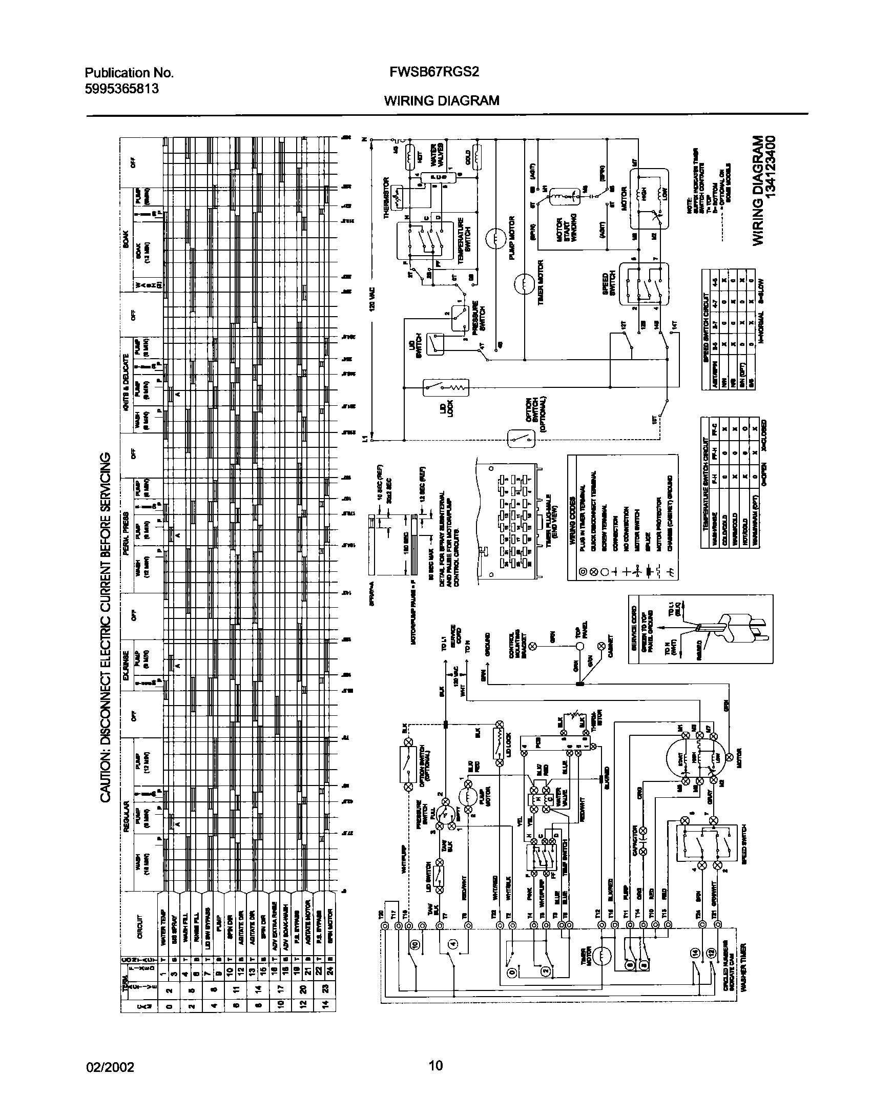 10 - 134123400 WIRING DIAGRAM