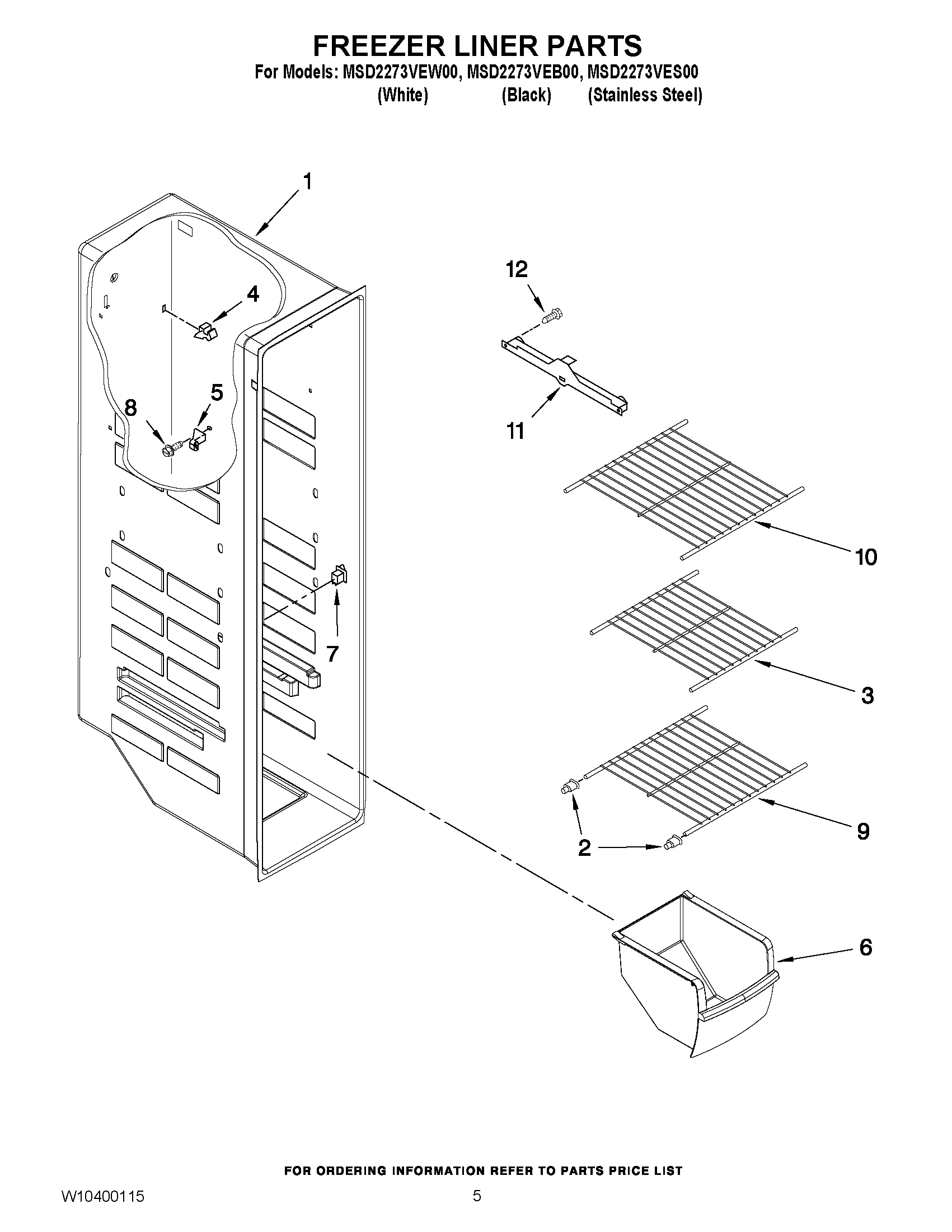 04 - FREEZER LINER PARTS