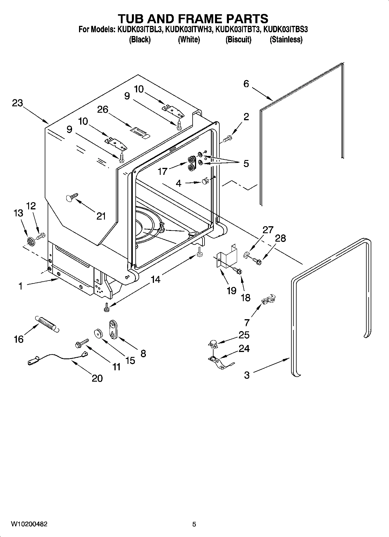 05 - TUB AND FRAME PARTS