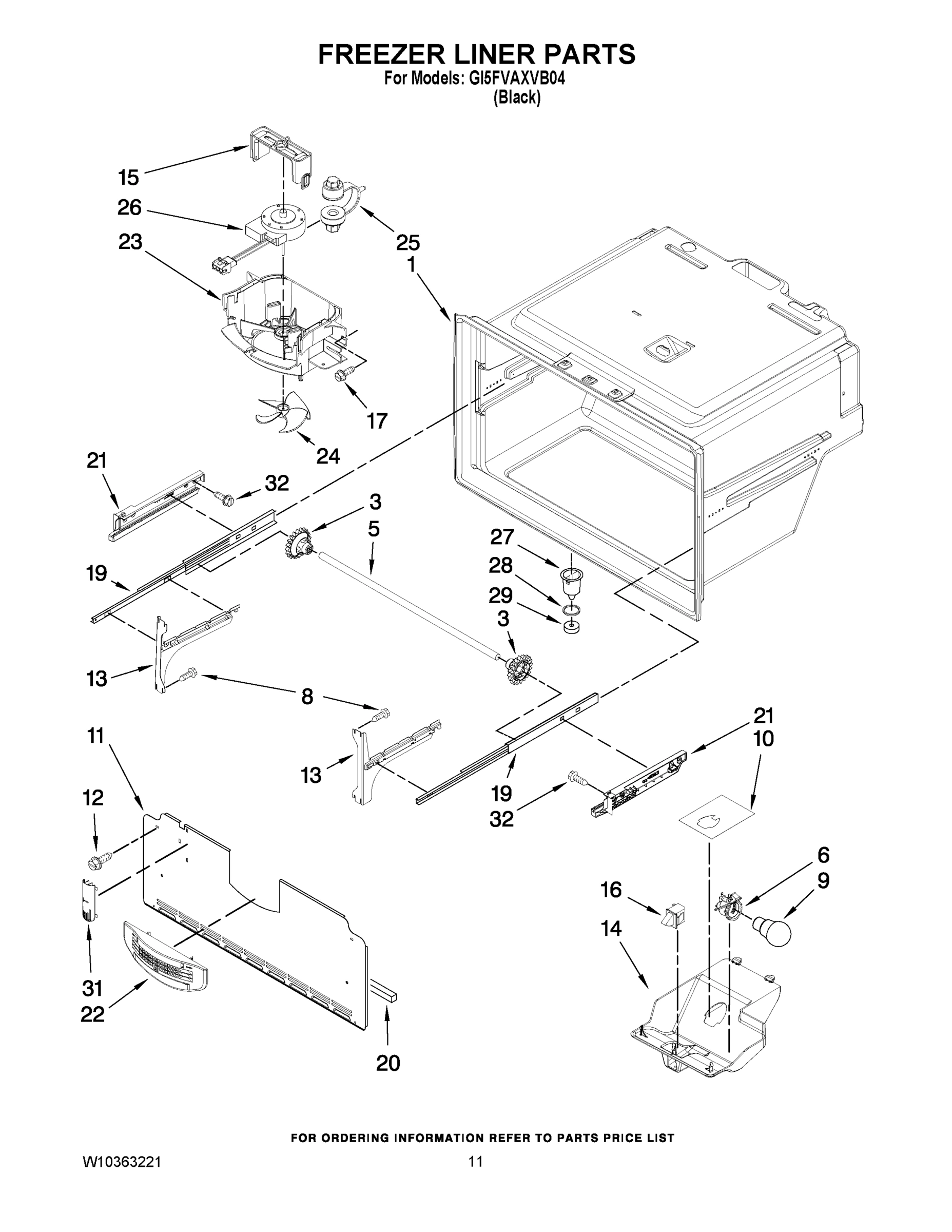 06 - FREEZER LINER PARTS
