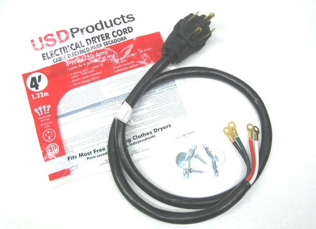 DC4-30-4 USD Products Dryer Cord, 4' 4 Wire,