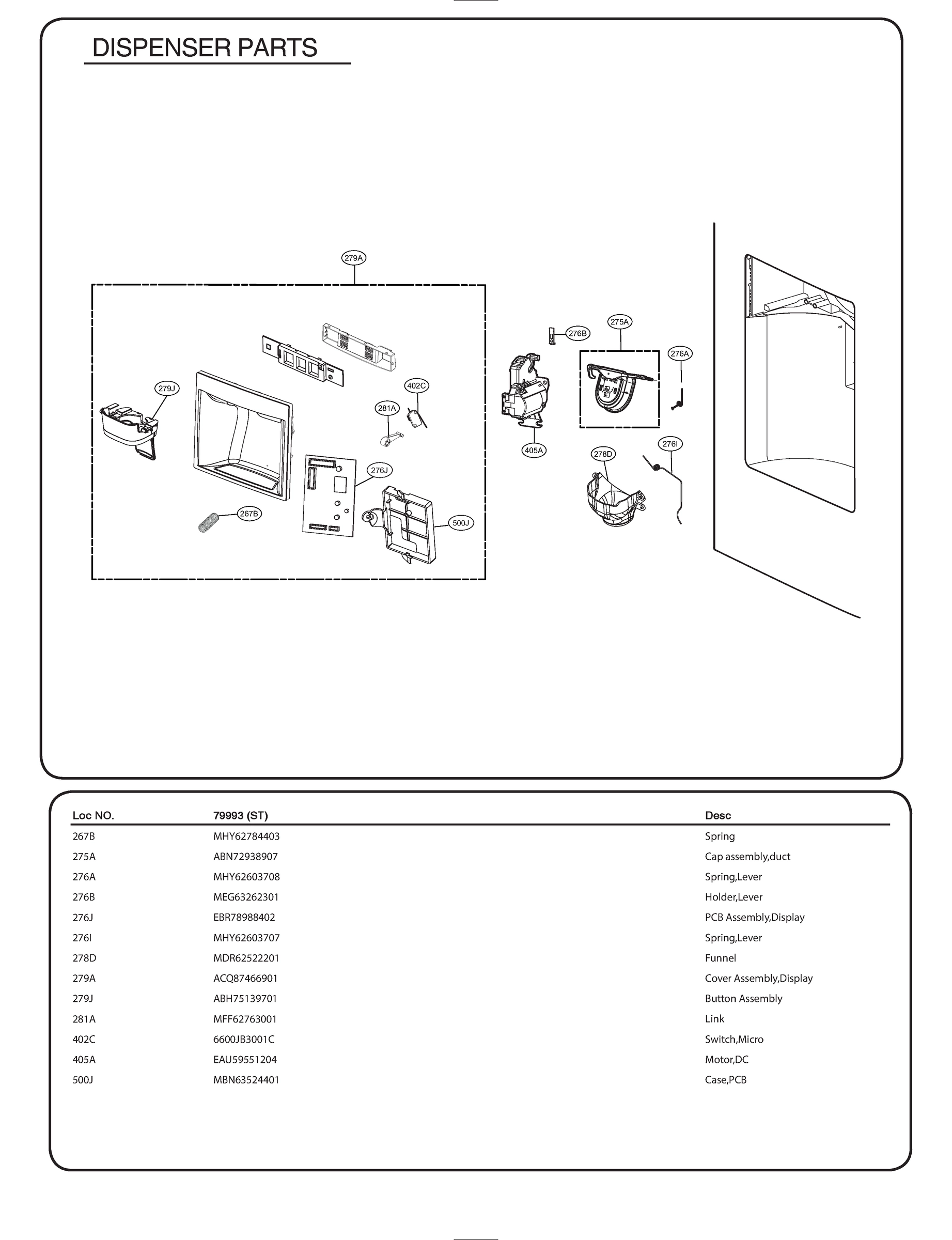 DISPENSER PARTS