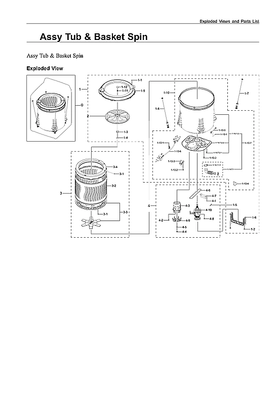 TUB & BASKET SPIN ASSY