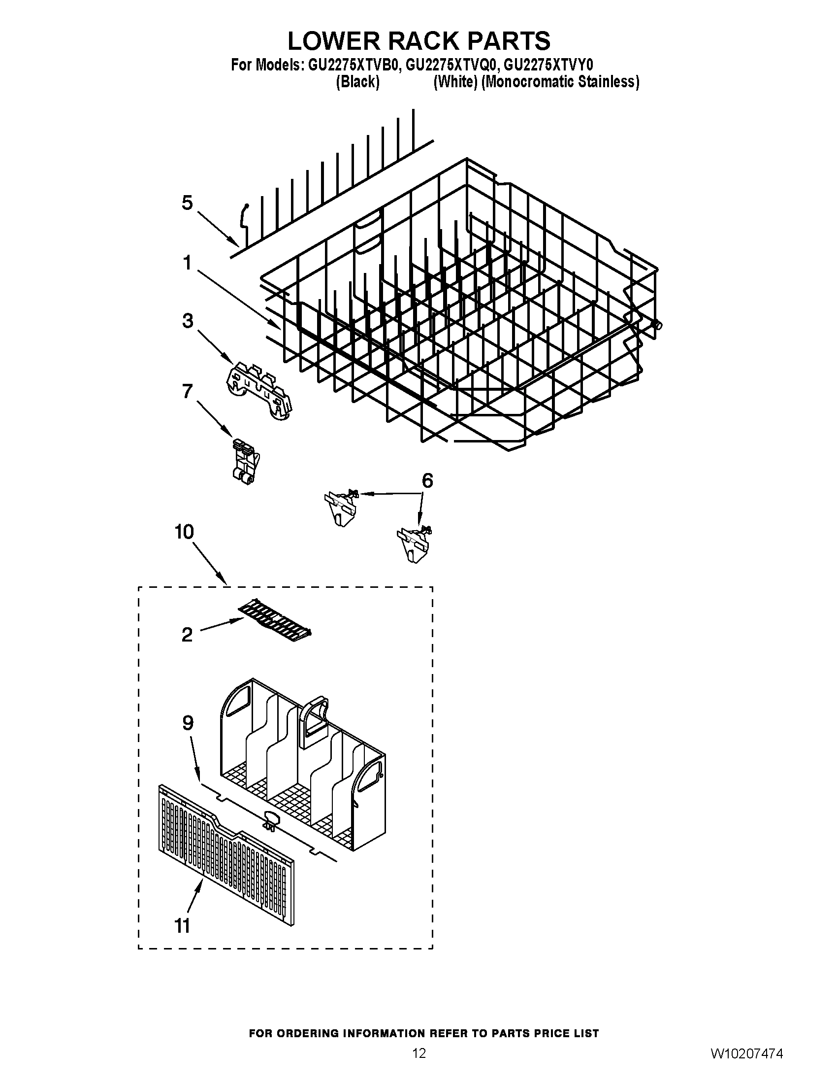 10 - LOWER RACK PARTS