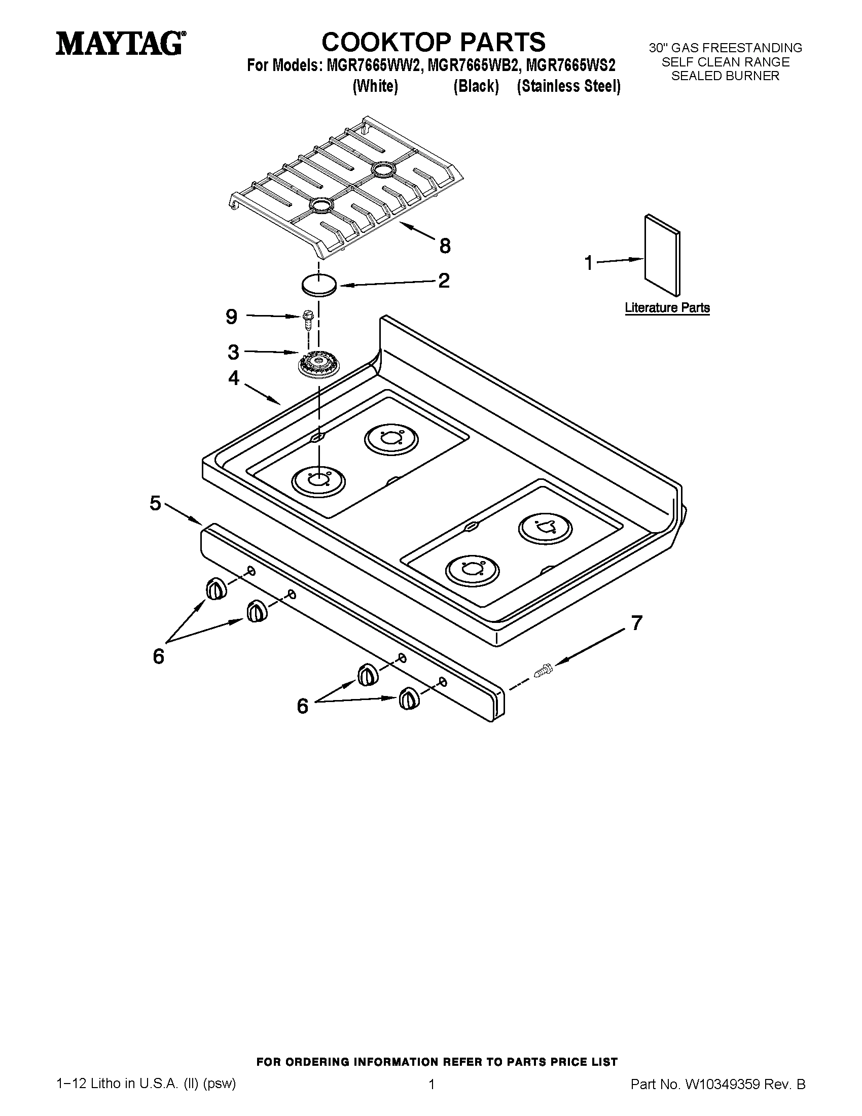 01 - COOKTOP PARTS