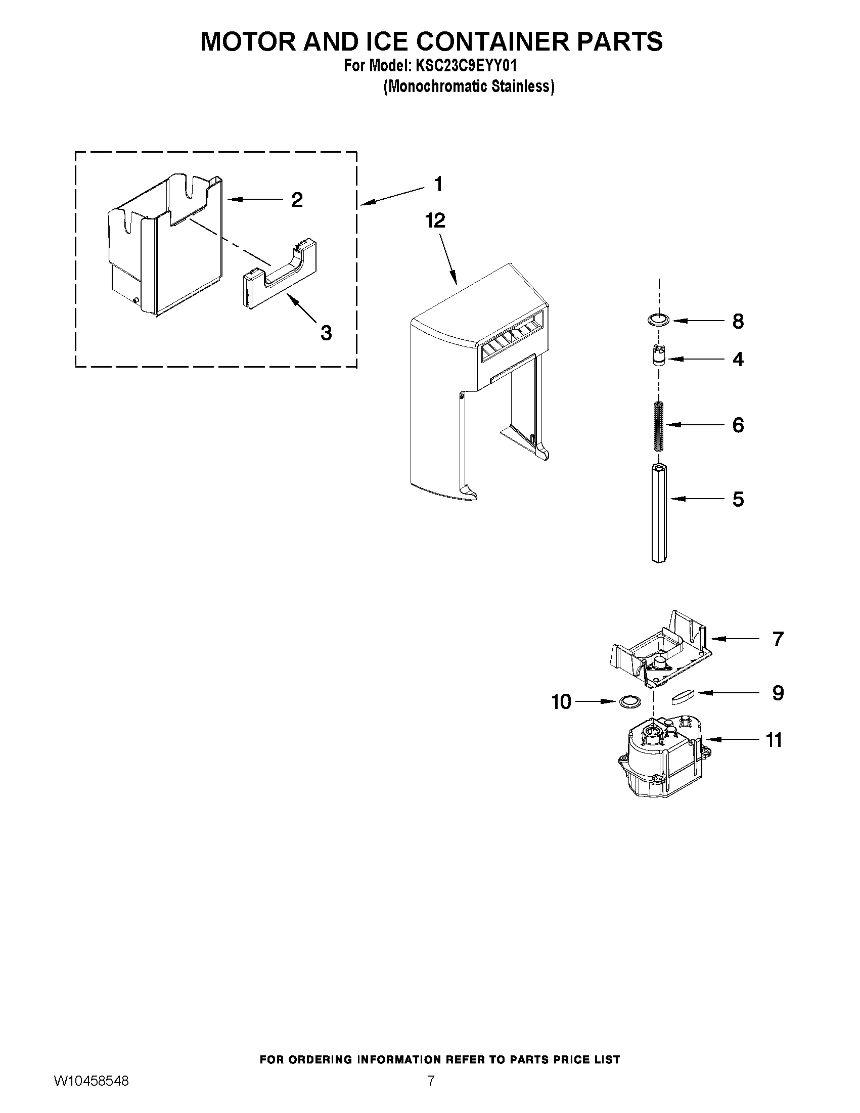 05 - MOTOR AND ICE CONTAINER PARTS