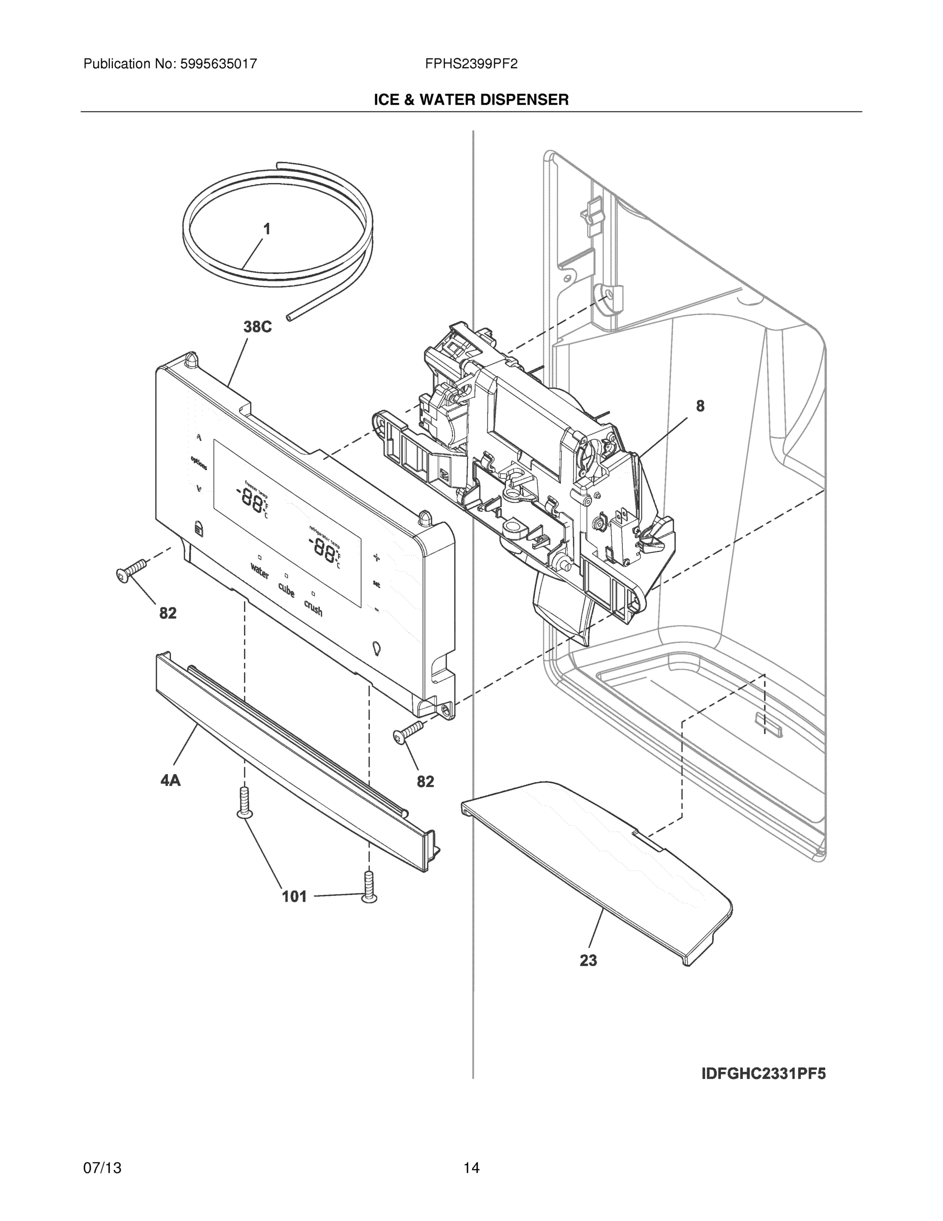 15 - ICE & WATER DISPENSER