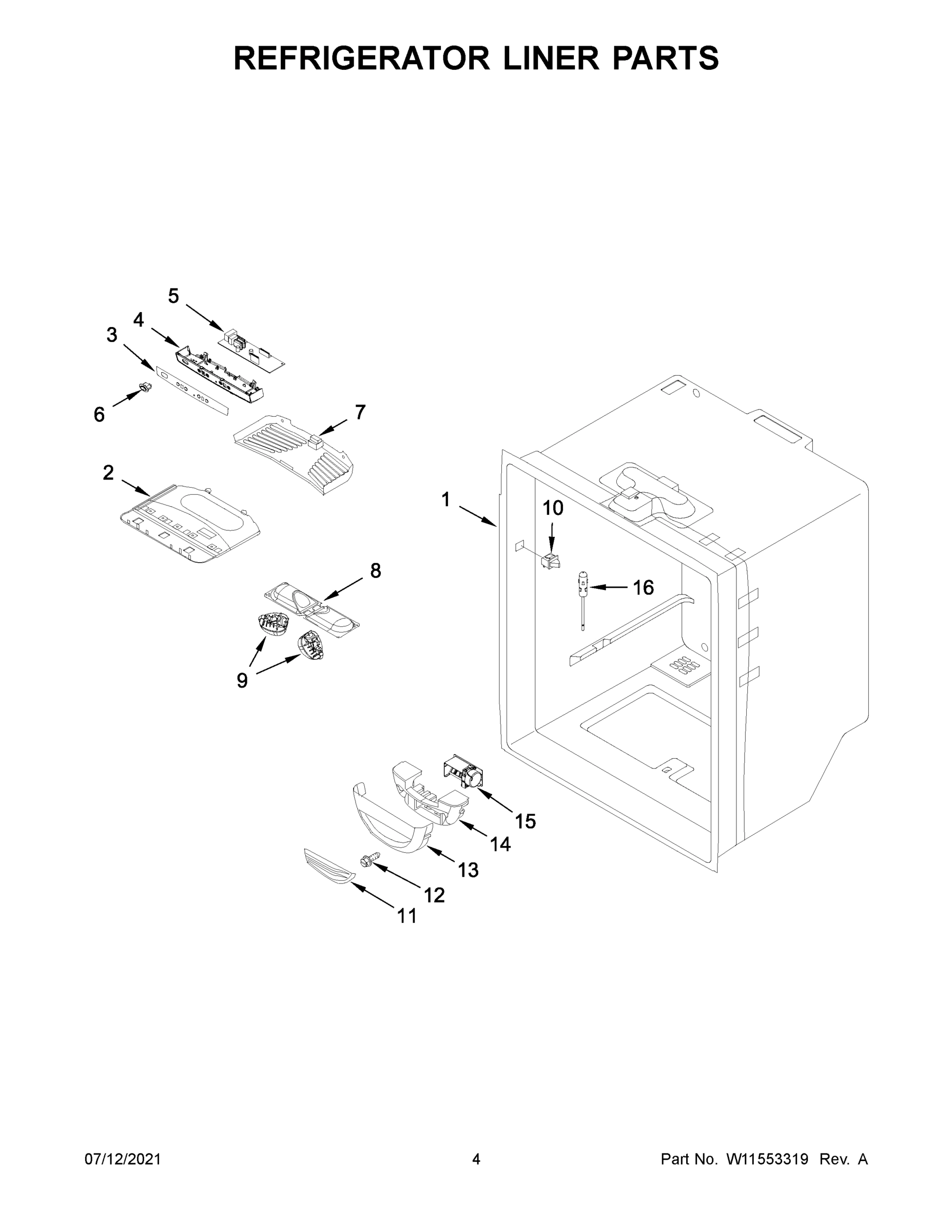 03 - REFRIGERATOR LINER PARTS