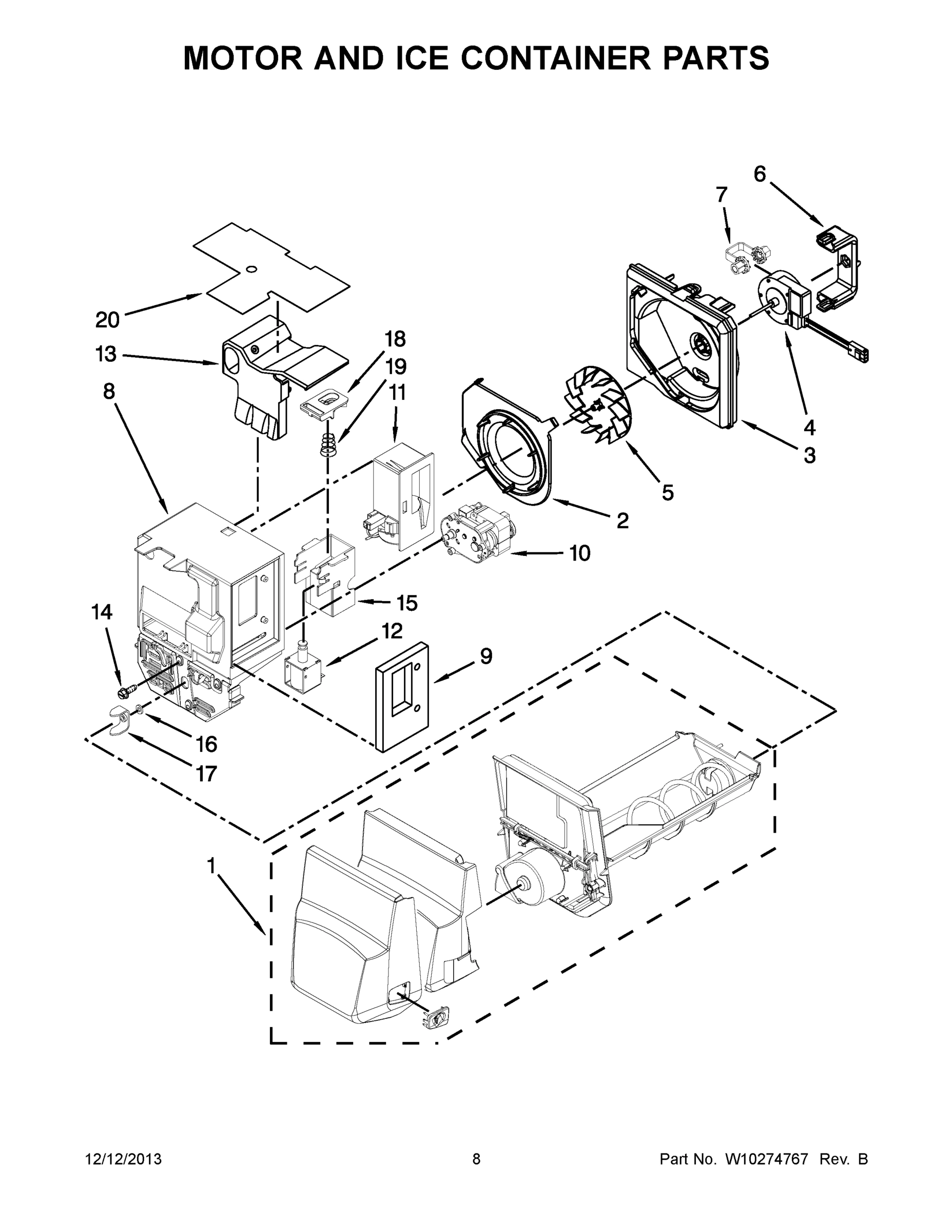 05 - MOTOR AND ICE CONTAINER PARTS