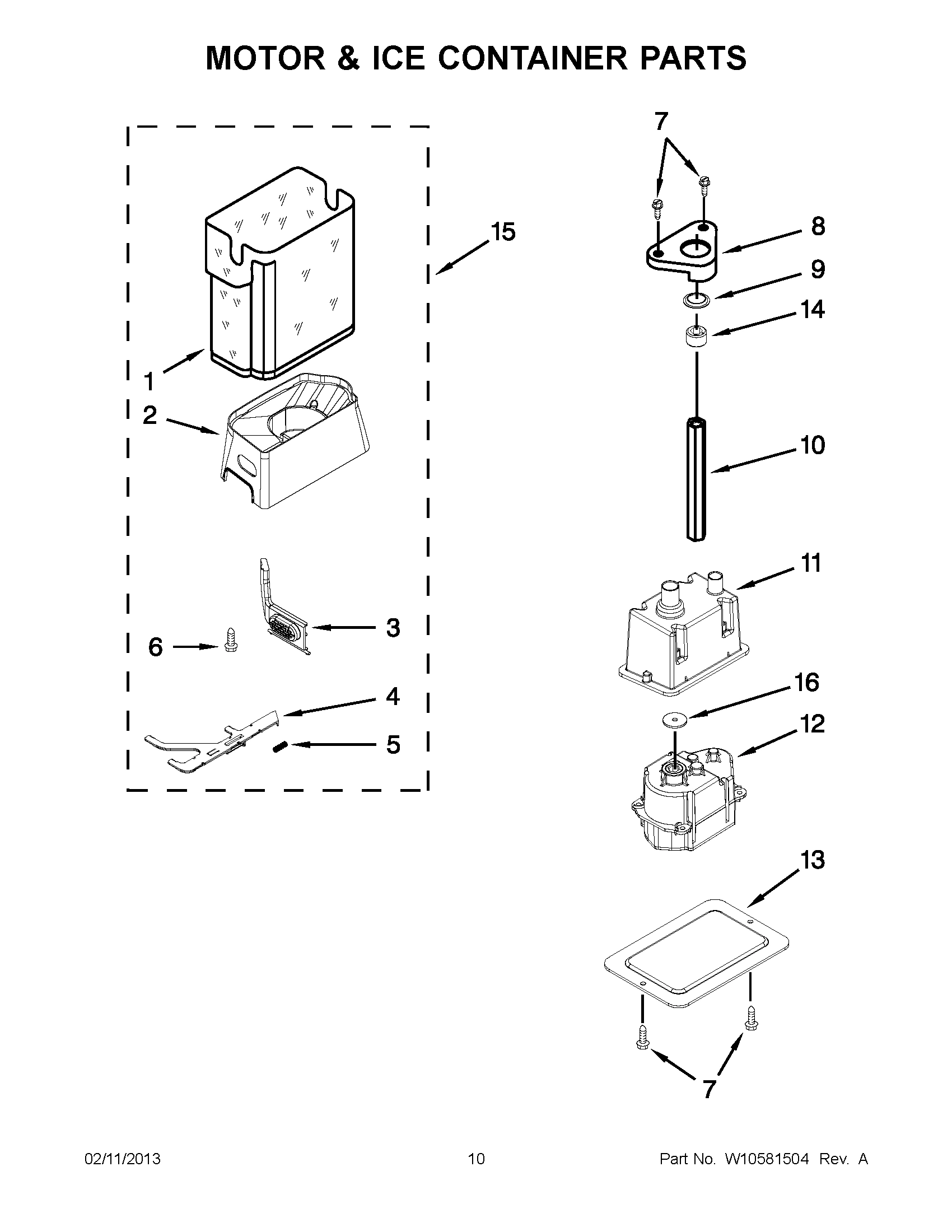 05 - MOTOR & ICE CONTAINER PARTS