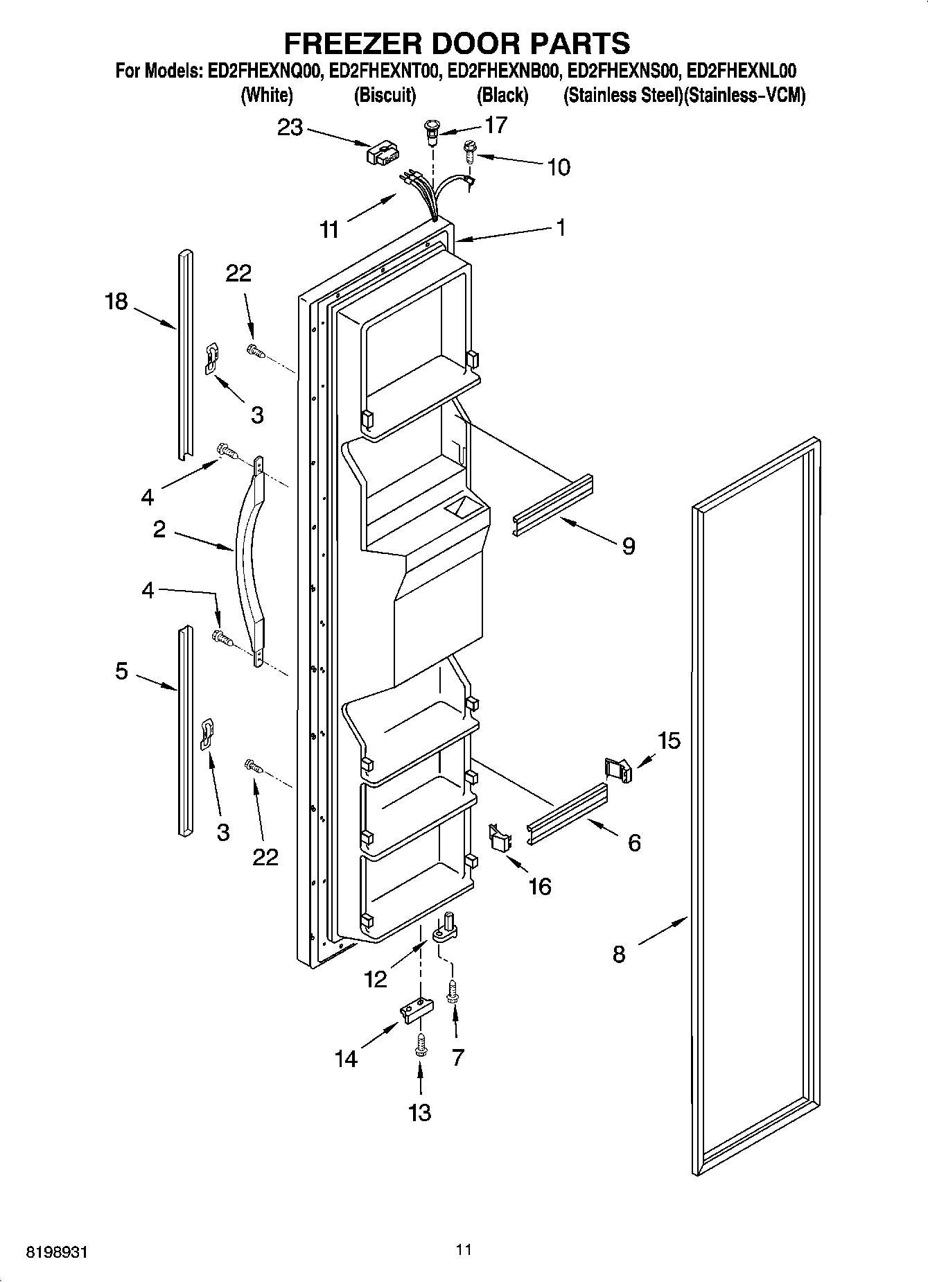07 - FREEZER DOOR PARTS