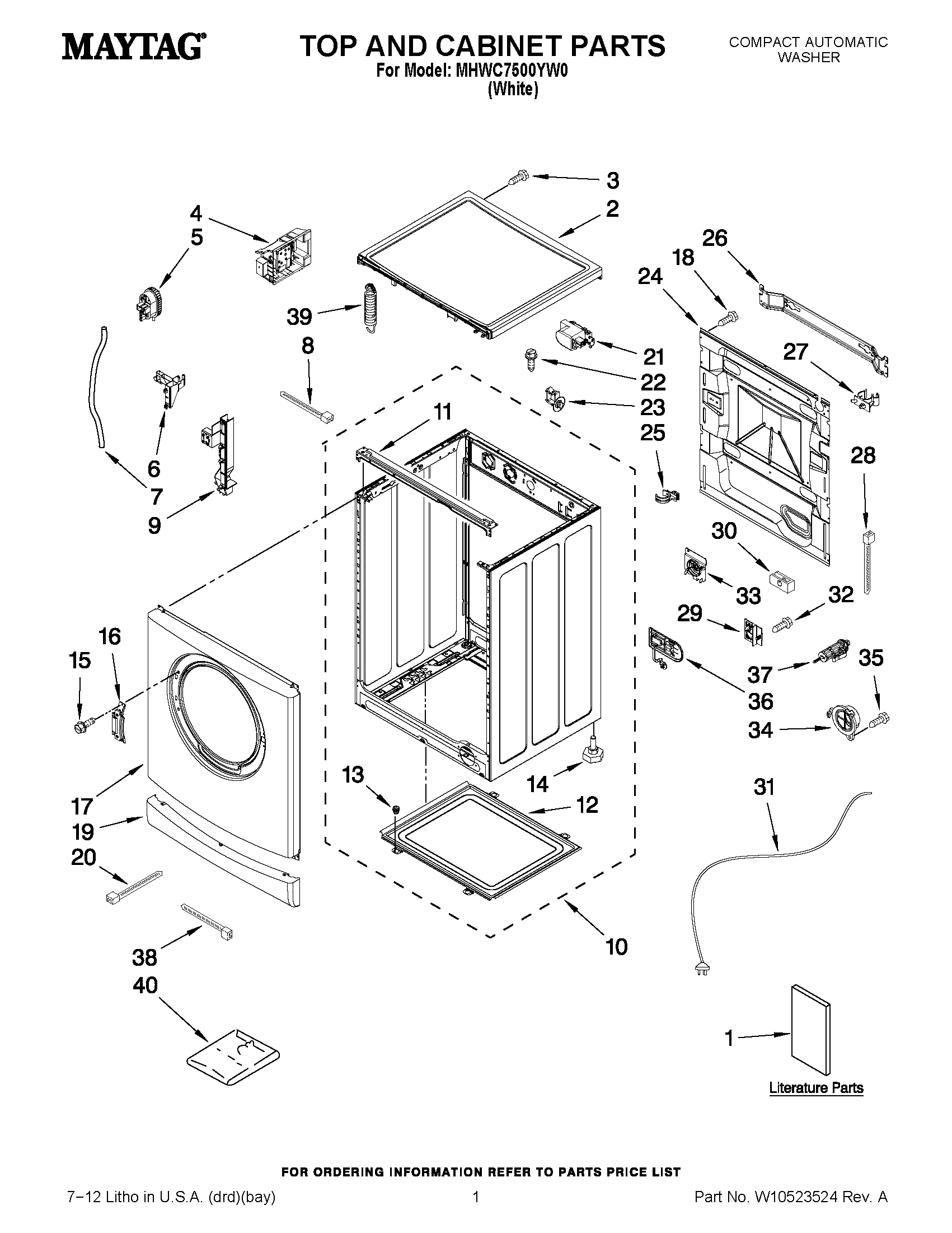 01 - TOP AND CABINET PARTS