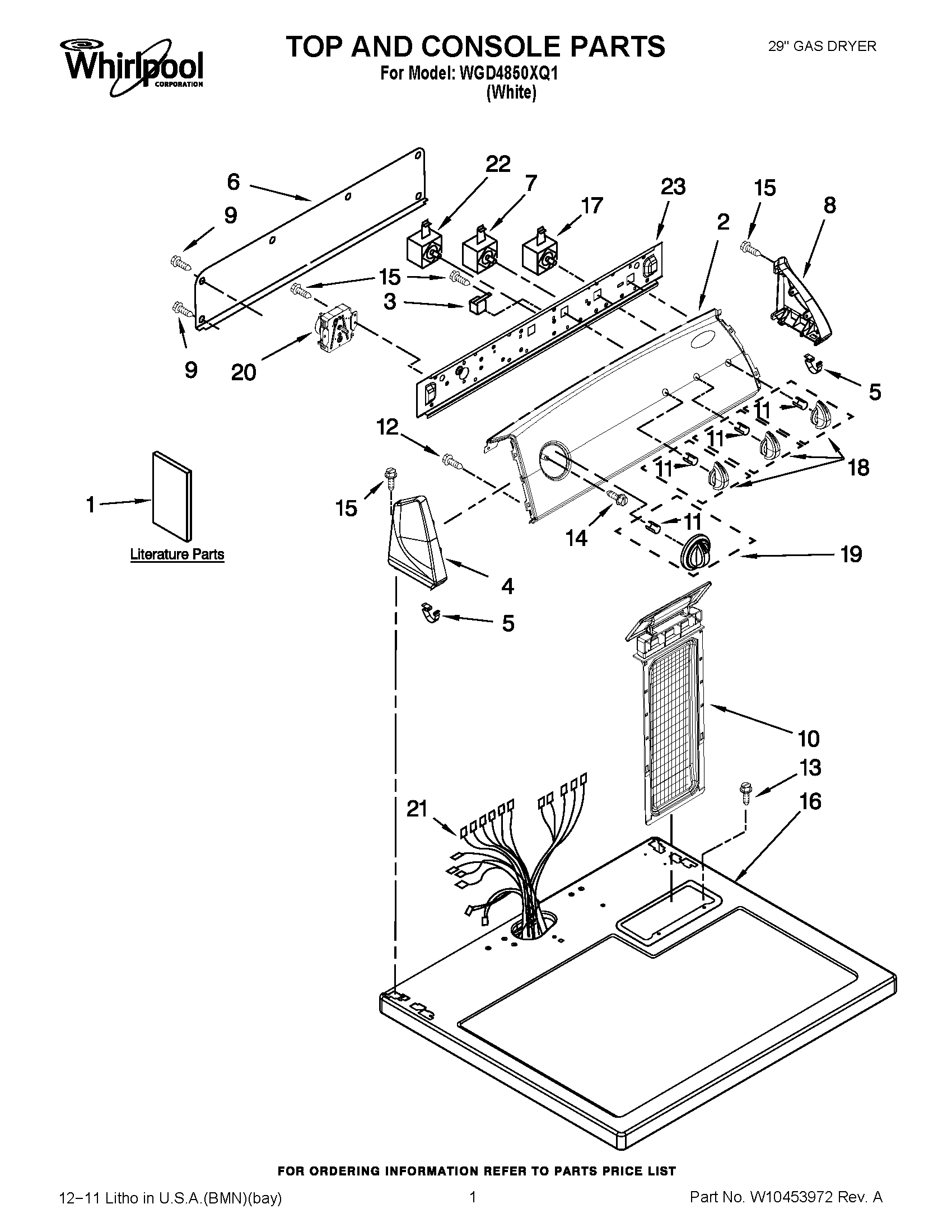 01 - TOP AND CONSOLE PARTS