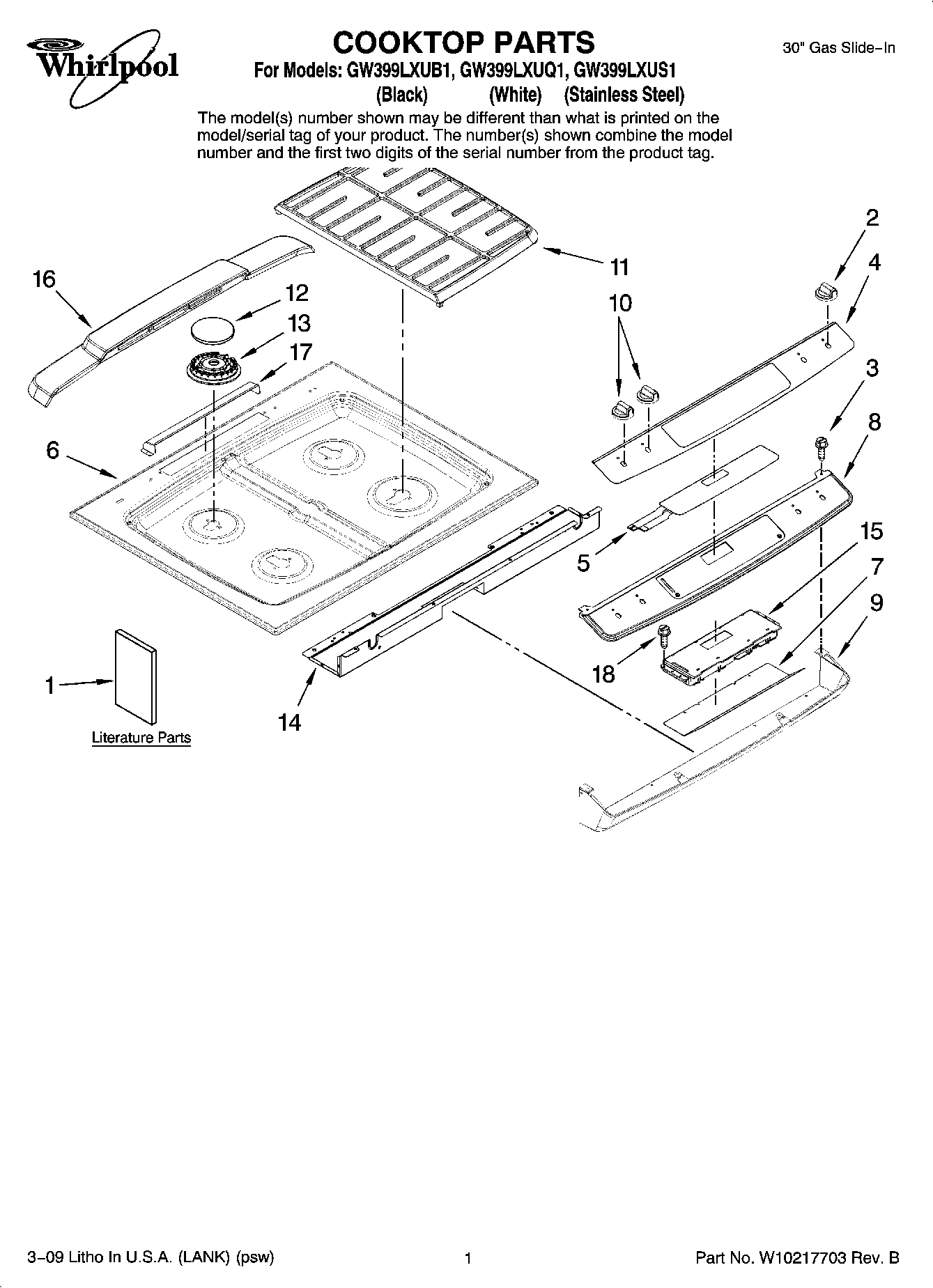 01 - COOKTOP PARTS