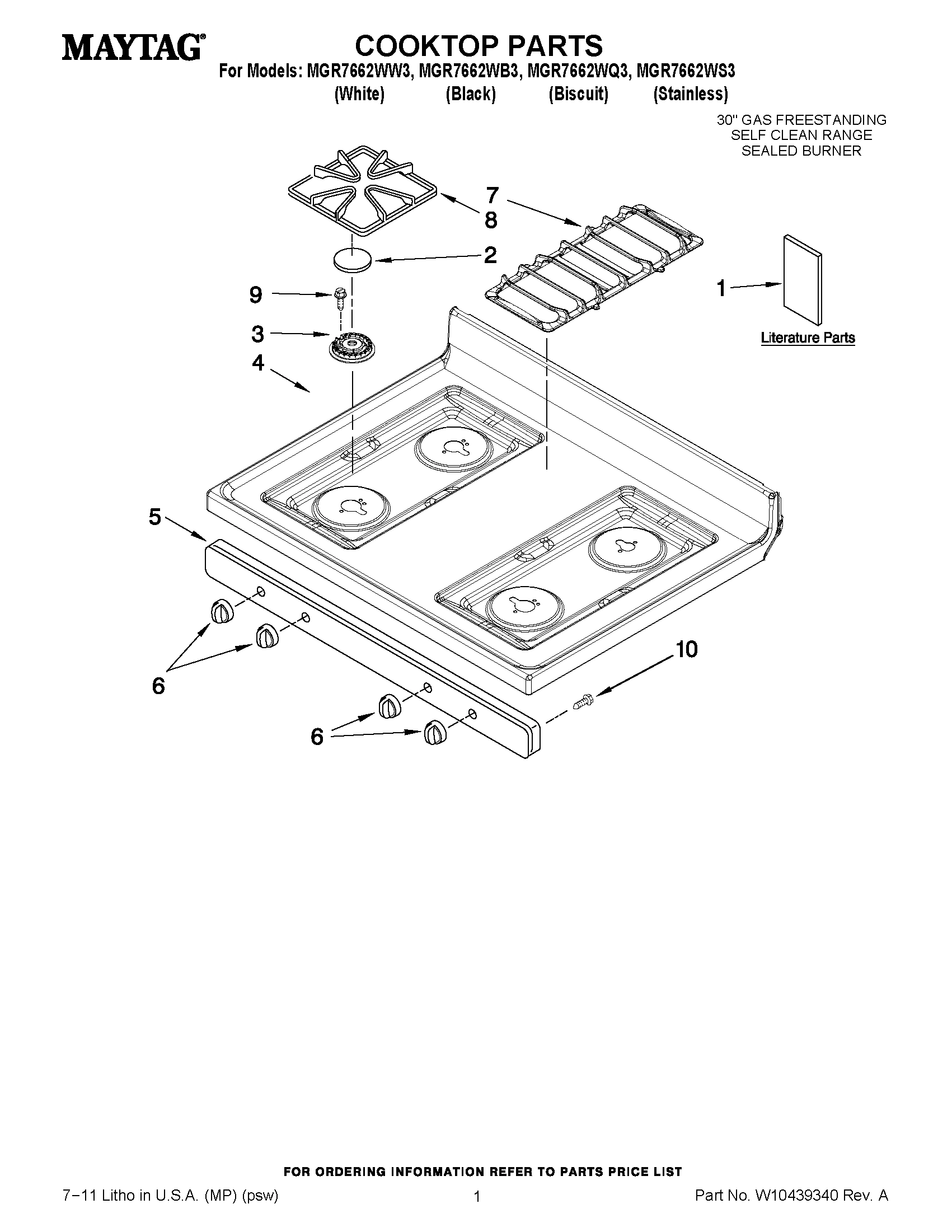 01 - COOKTOP PARTS