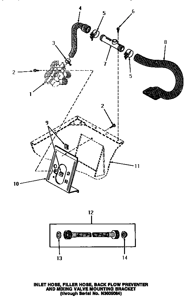 08 - INLET/FILL HOSE/BACK FL PREVENTER & BRKT