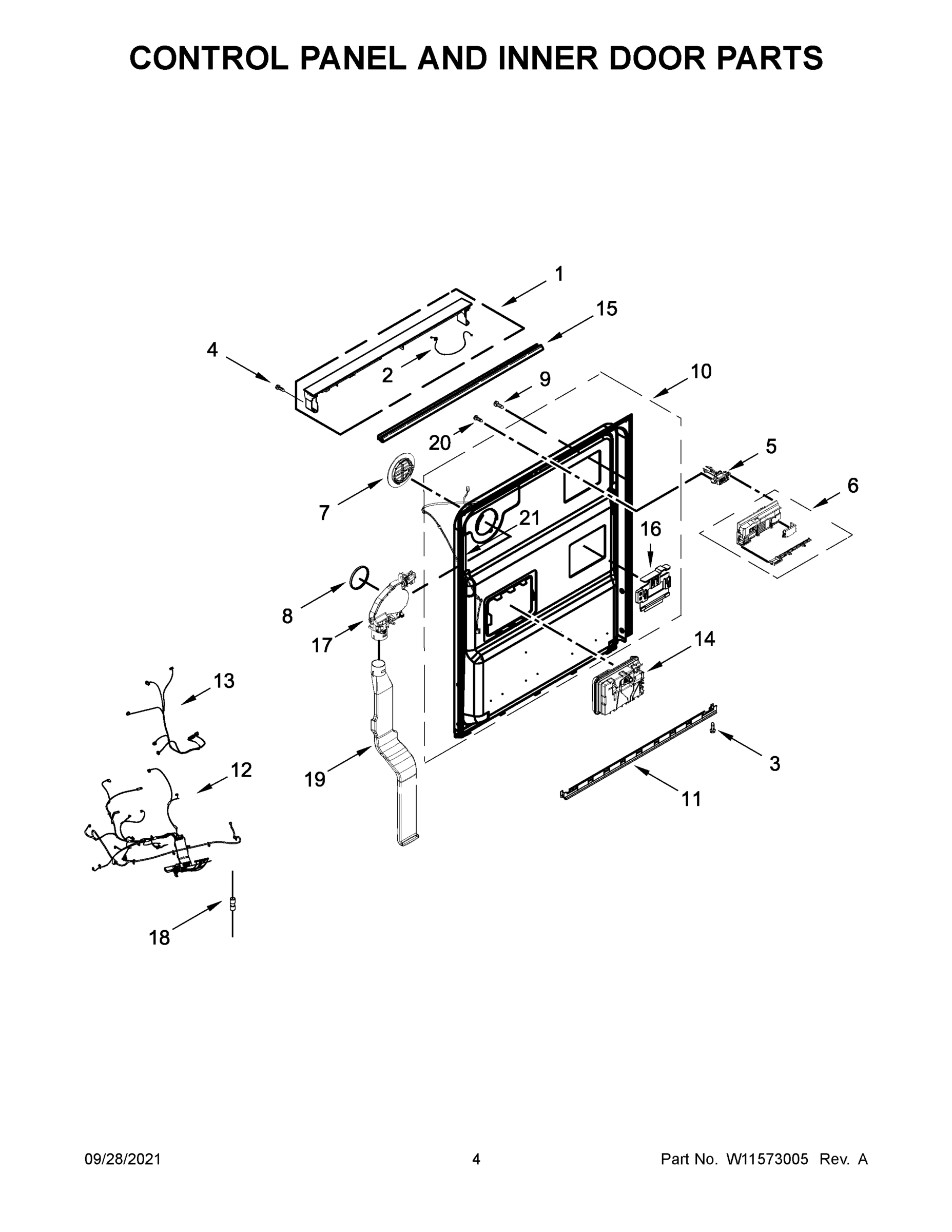 03 - CONTROL PANEL AND INNER DOOR PARTS