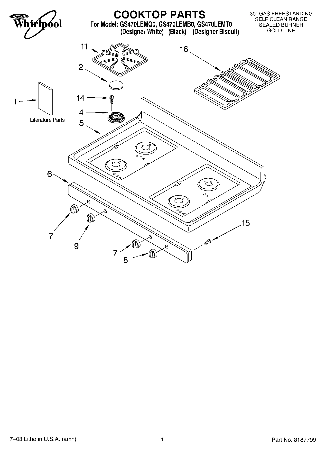 01 - COOKTOP PARTS