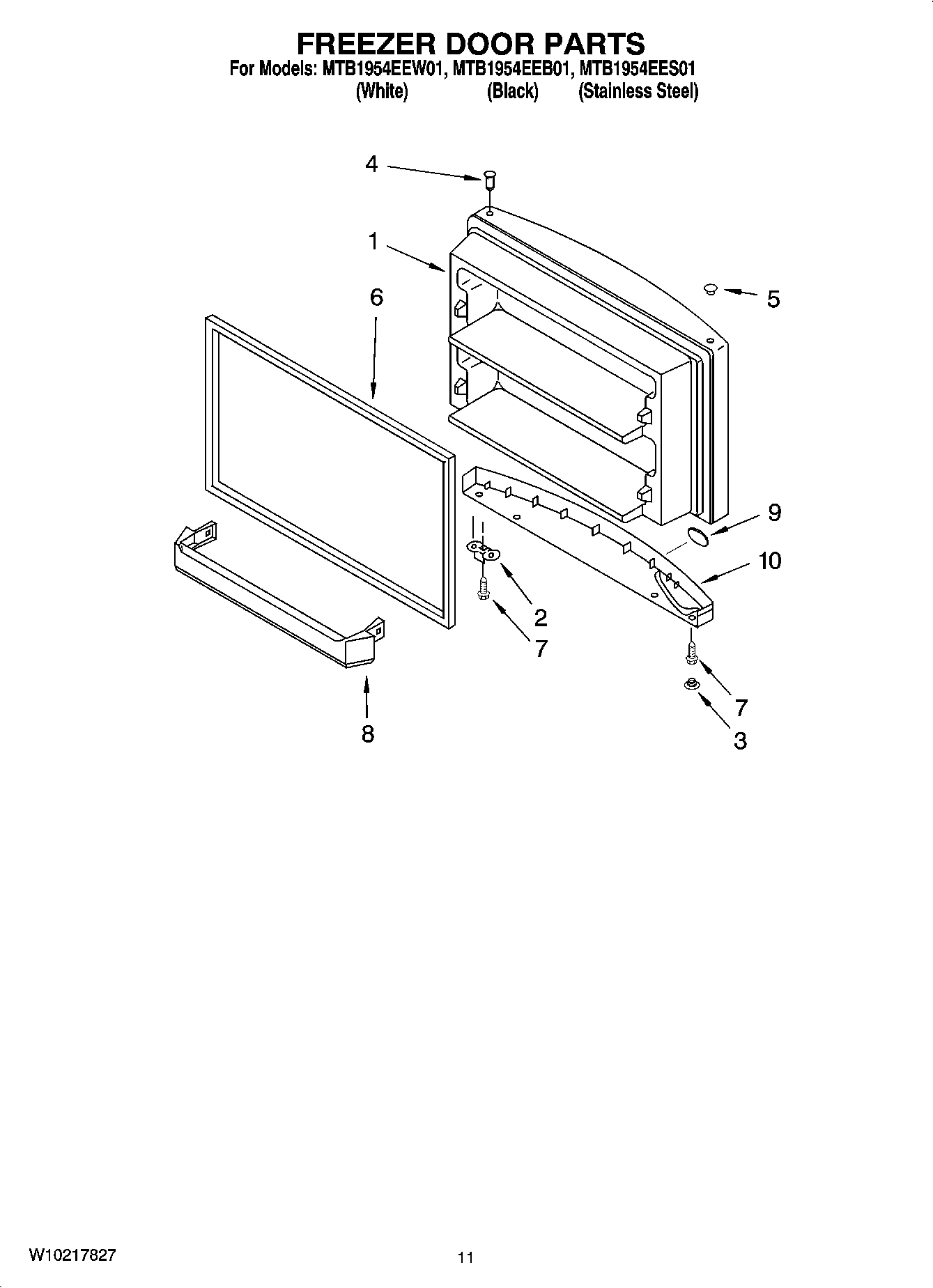 06 - FREEZER DOOR PARTS, OPTIONAL PARTS (NOT INCLUDED)