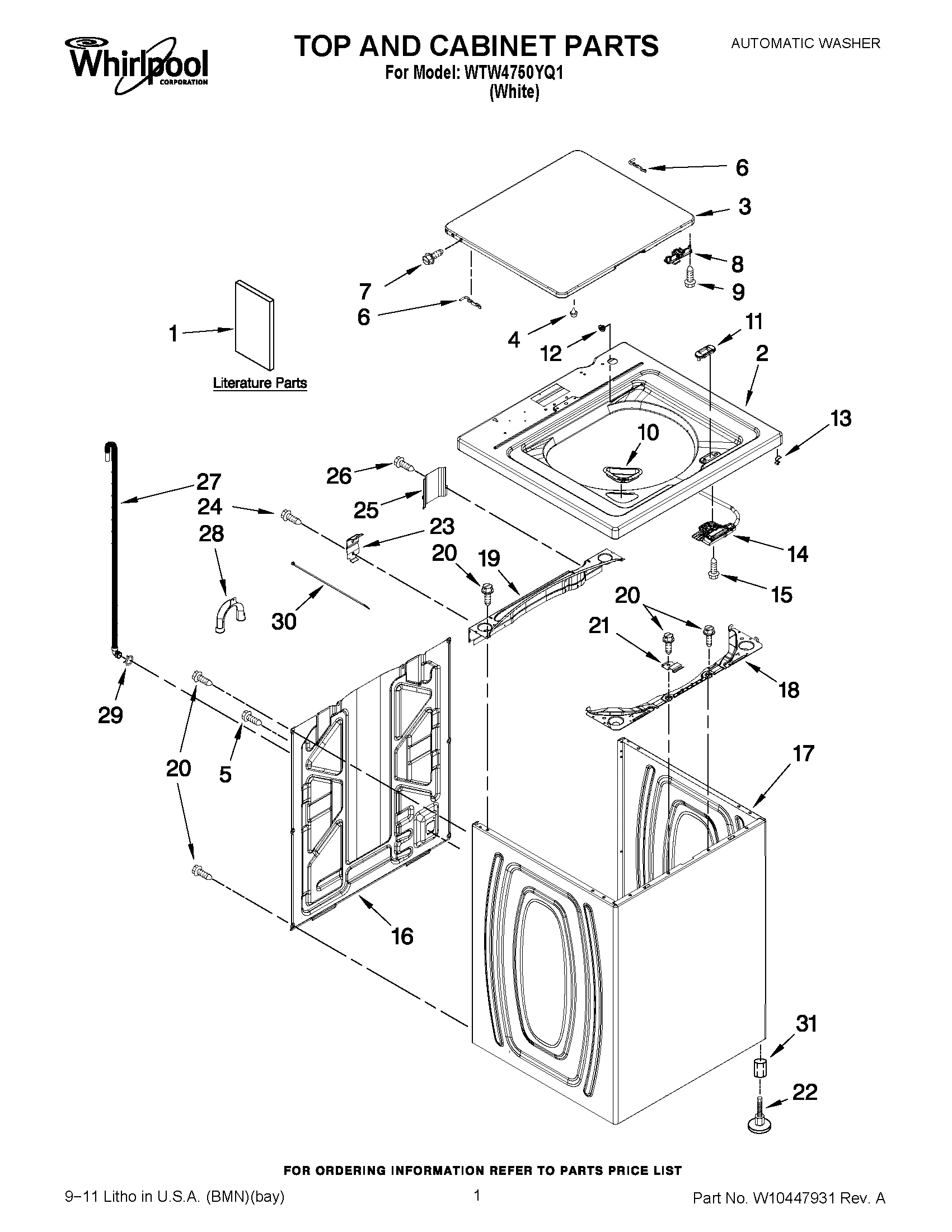 01 - TOP AND CABINET PARTS