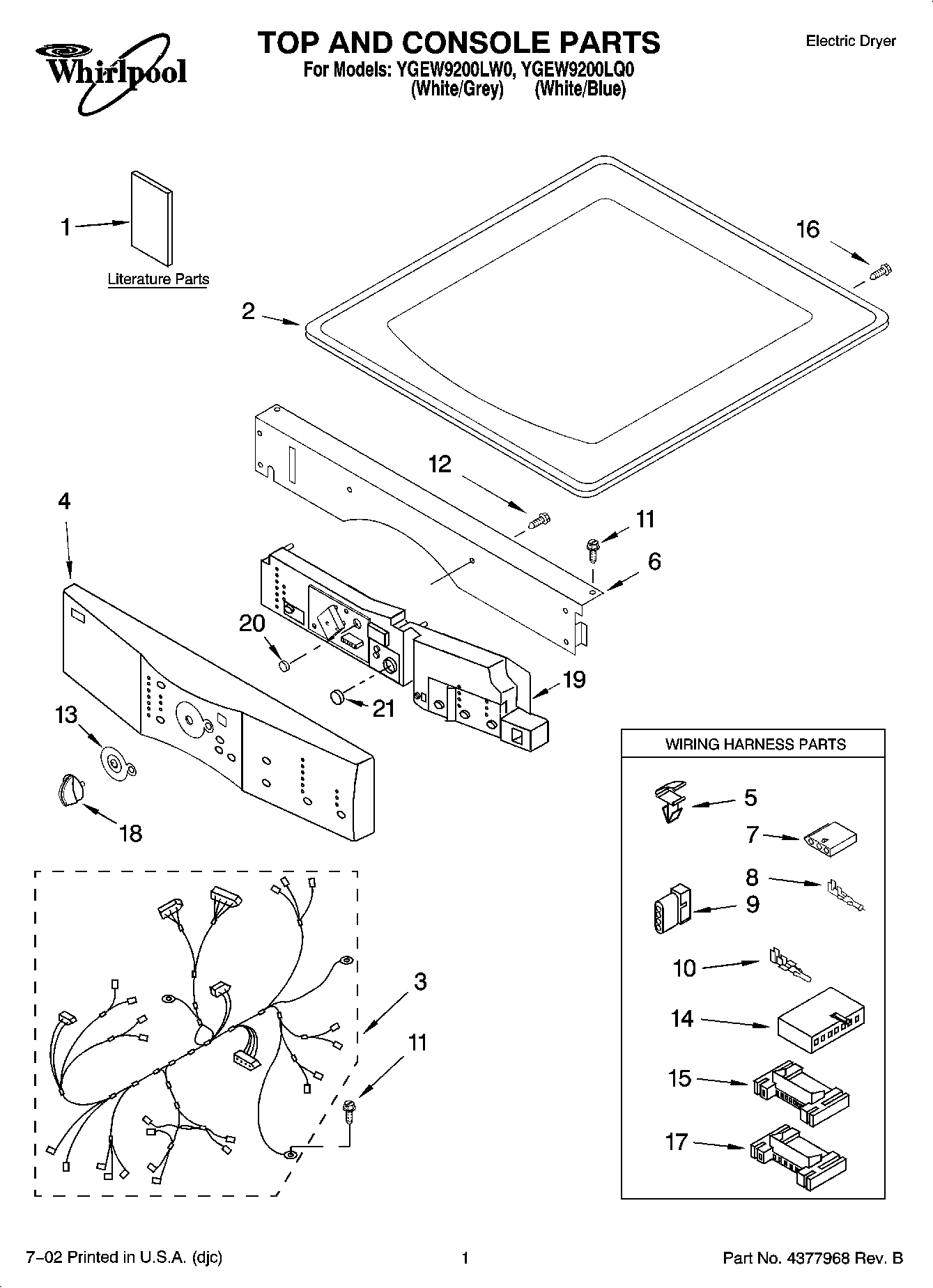 01 - TOP AND CONSOLE PARTS