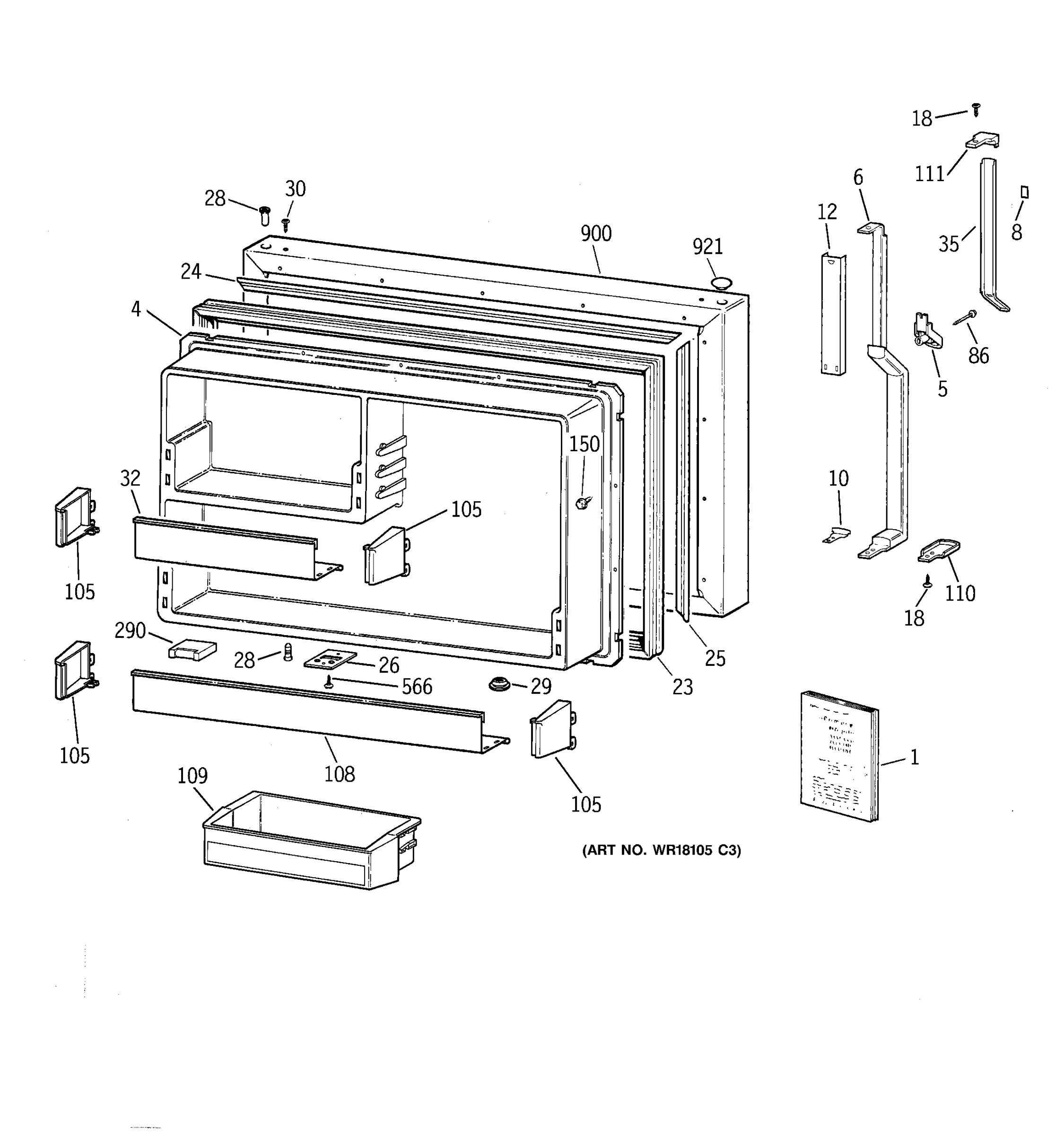 FREEZER DOOR
