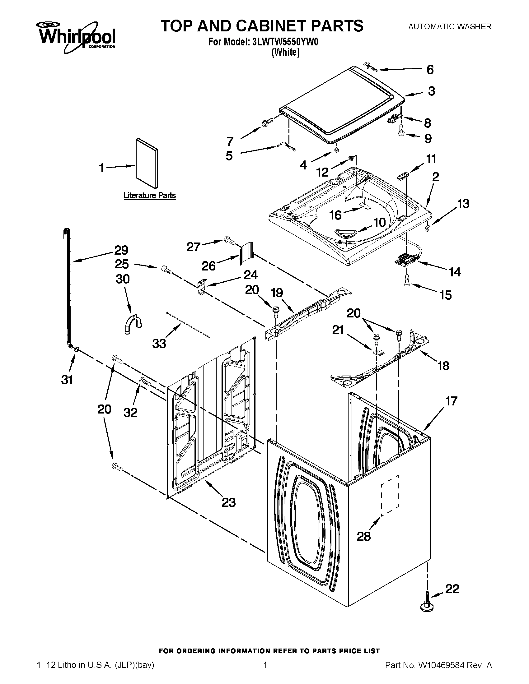 01 - TOP AND CABINET PARTS