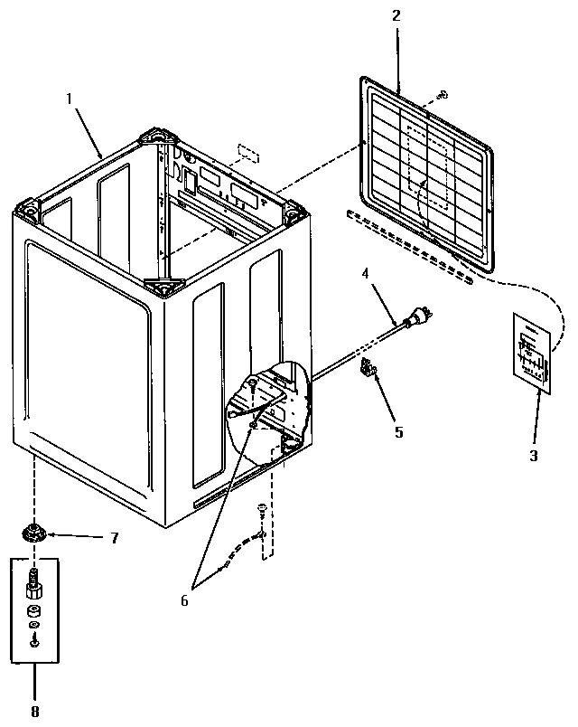 03 - CABINET ASSY, REAR PANEL AND POWER CORD