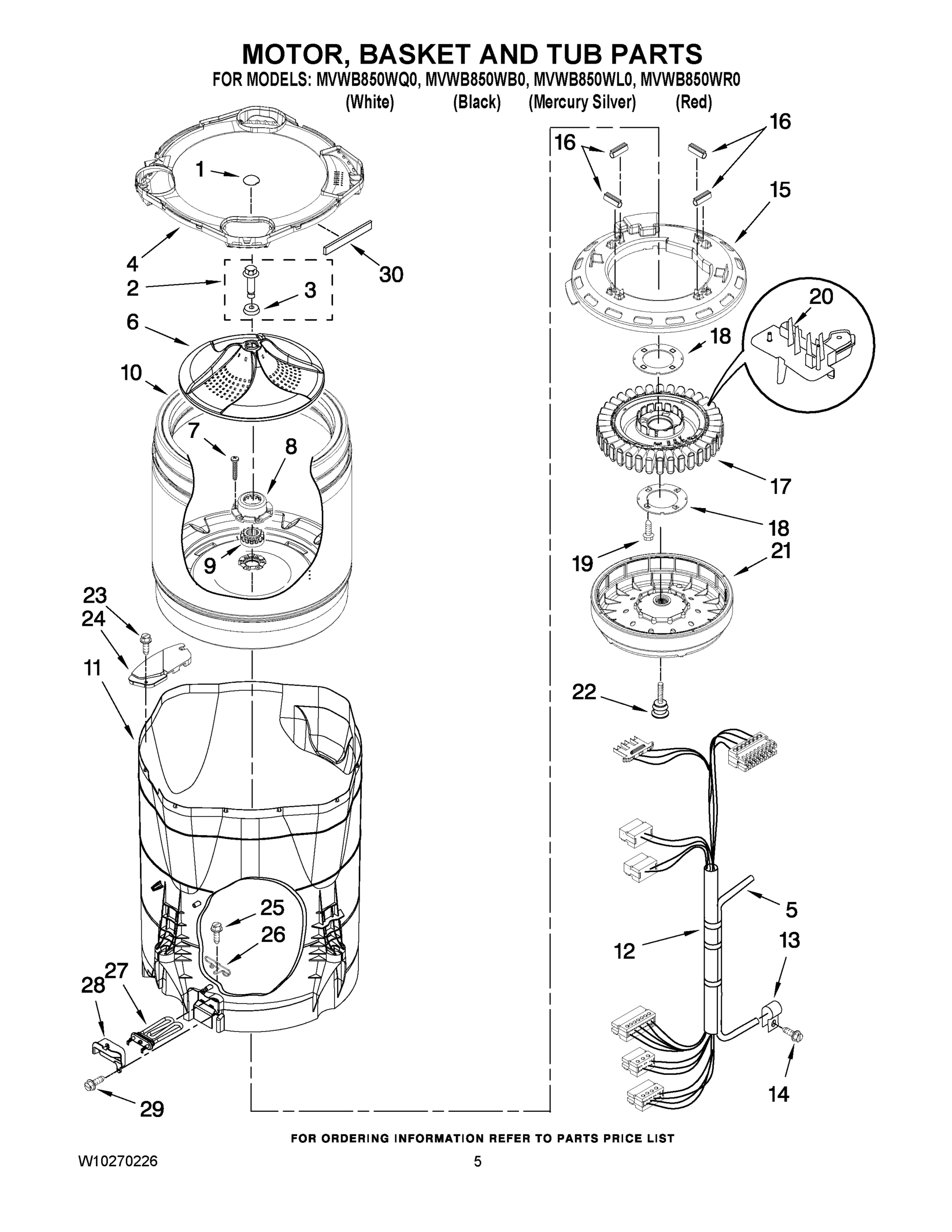 03 - MOTOR, BASKET AND TUB PARTS