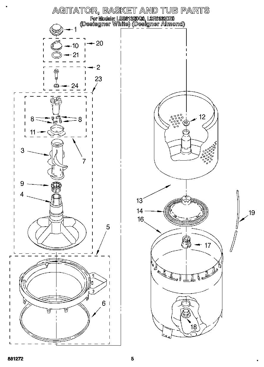 04 - AGITATOR, BASKET AND TUB
