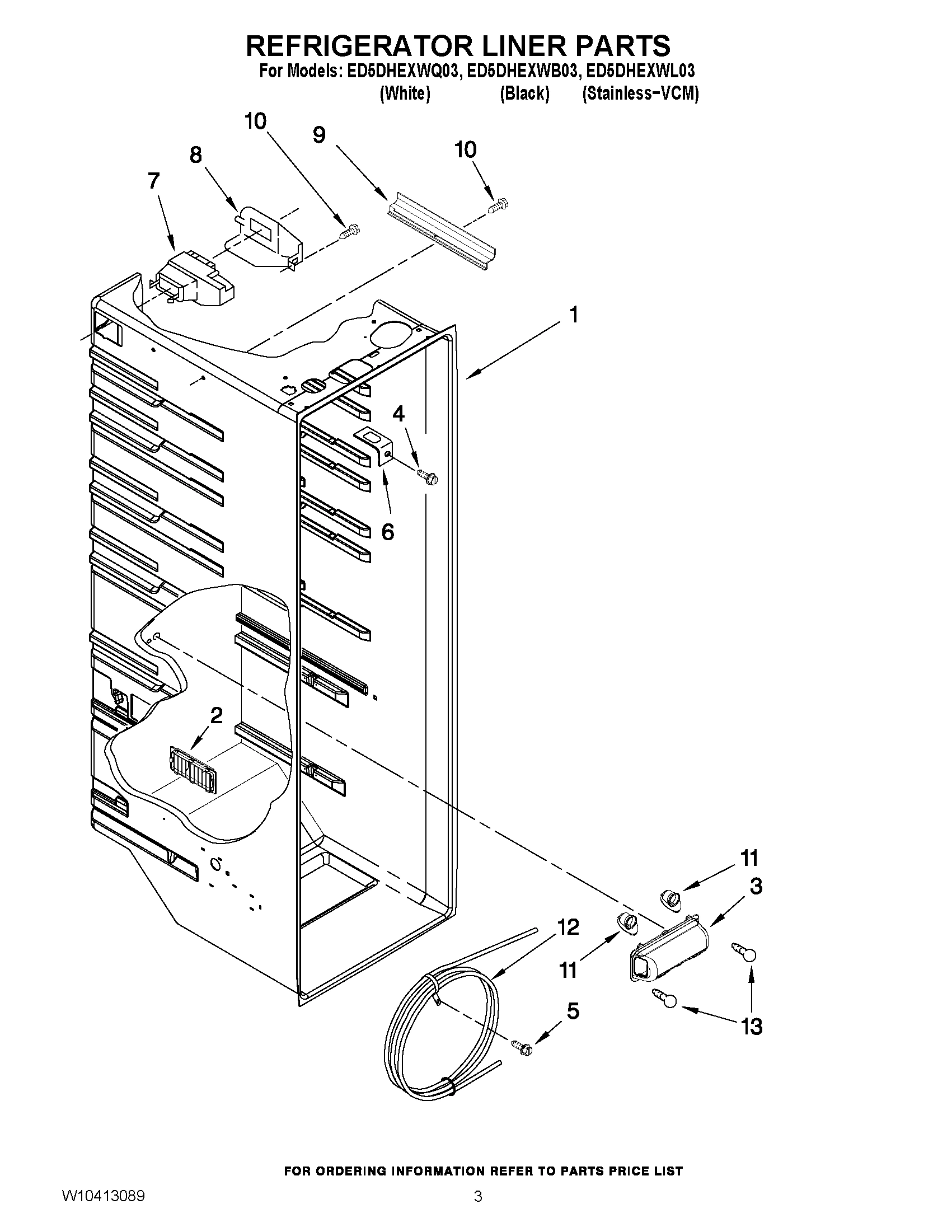 02 - REFRIGERATOR LINER PARTS